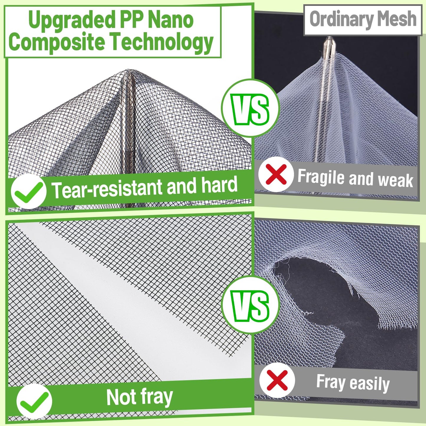Stronger Garden Mesh Netting - 10 x 20 ft PP Nanocomposite Bird Net Barrier, Mosquito Netting Screen for Outdoor Plants Vegetables Patios Balconies Terraces, Shading Rate 33% (Black)