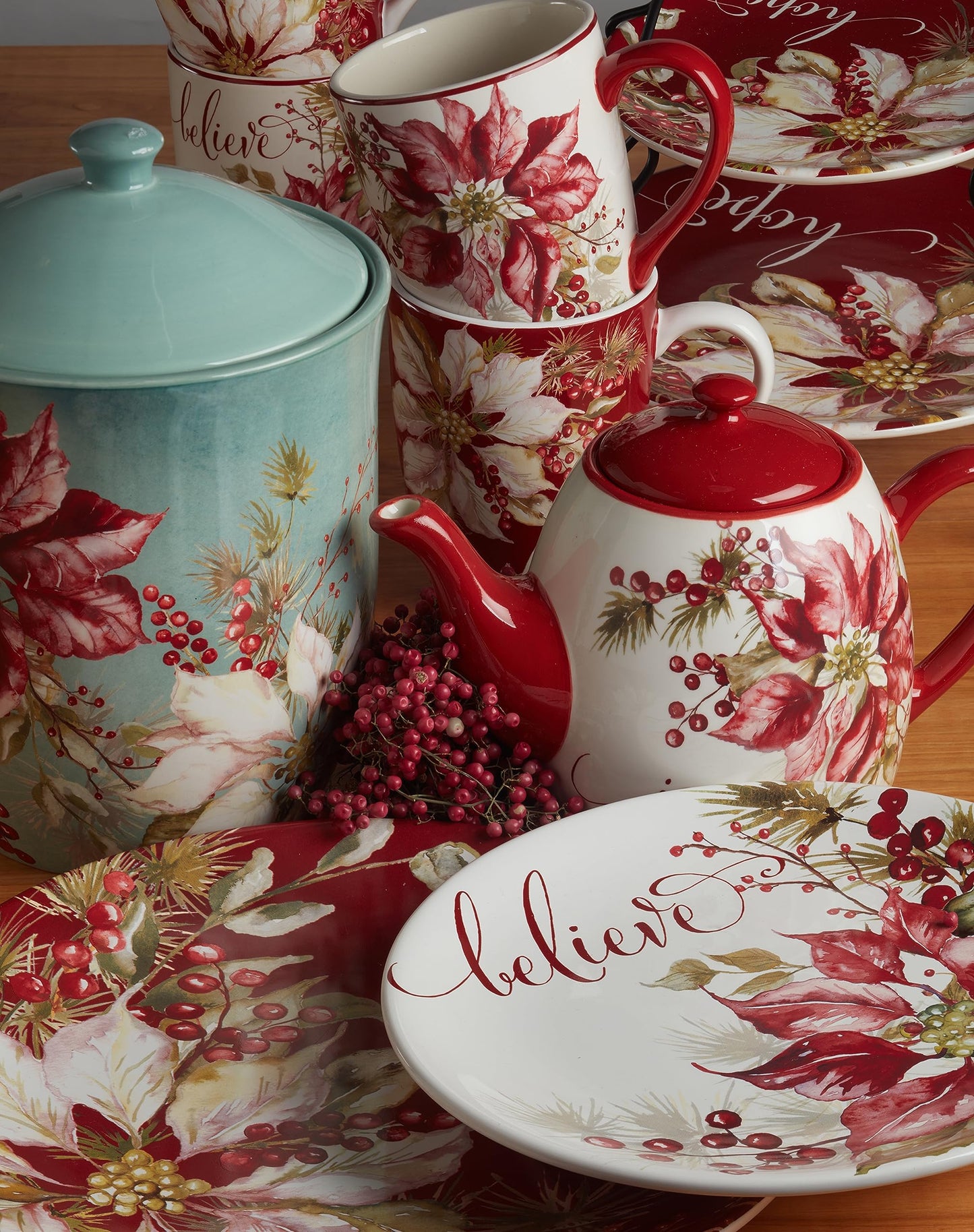 Certified International Winters Joy 16 Piece Dinnerware Set, Service for 4
