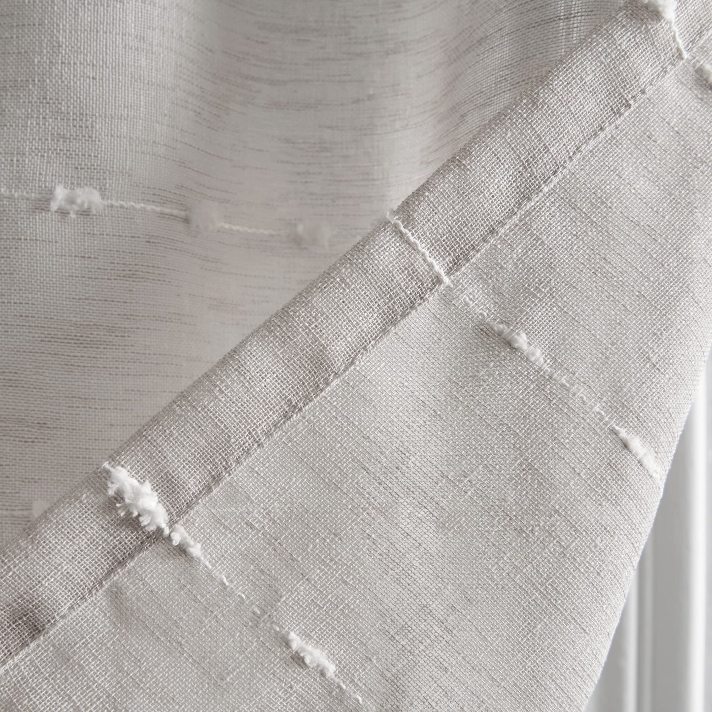 Lush Decor Farmhouse Textured Sheer Window Curtain Valance, 52"W x18"L, Gray