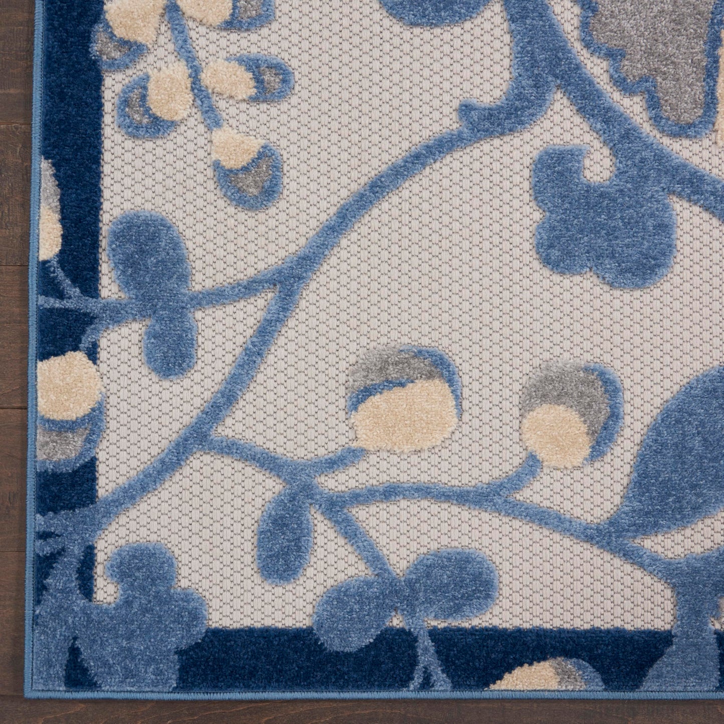 Nourison Home Aloha Blue Grey 7' x 10' Area Rug - Easy Clean, Non Shedding, Bed Room, Living Room, Dining Room, Kitchen (7' x 10')