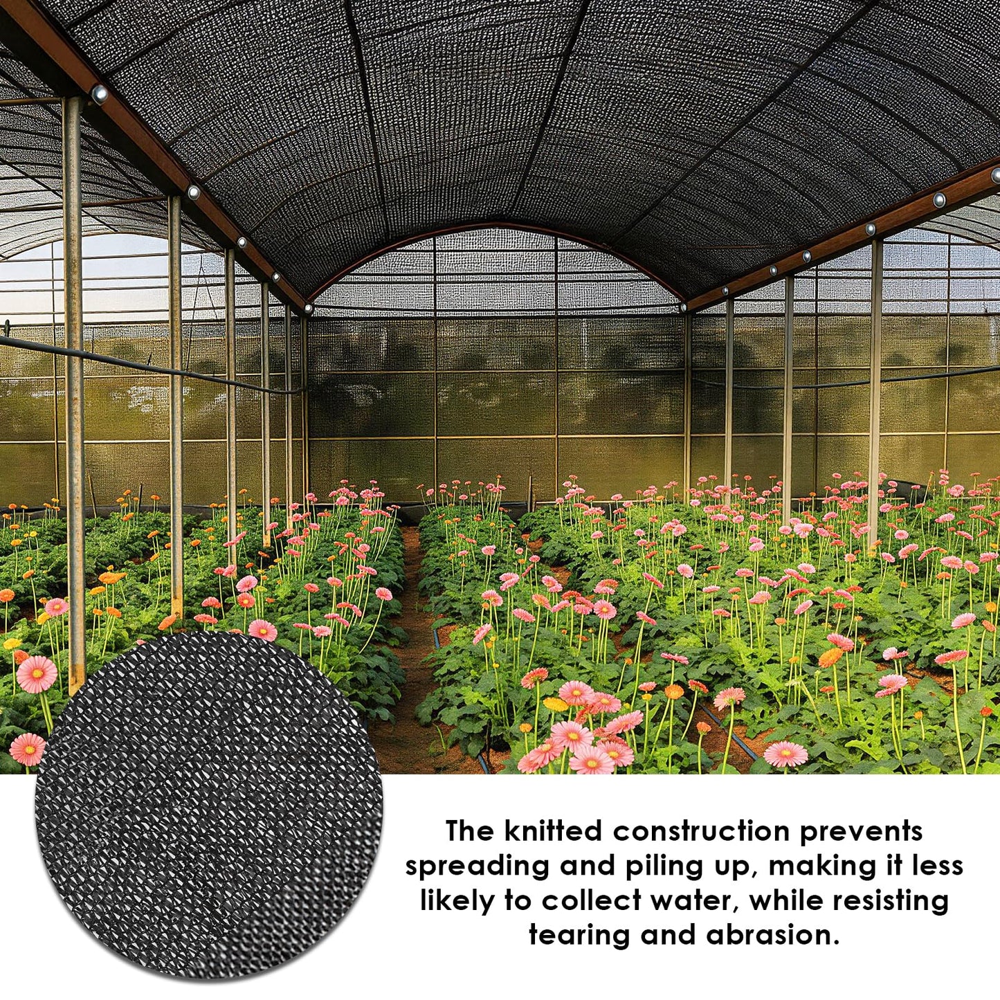 Tigvio 55% Shade Cloth for Garden, 9.8x18.7FT HDPE Mesh Tarp with Reinforced Grommets- Outdoor Sun Shade Cover for Greenhouse, Plant, Pergola, Chicken Coop, Backyard Patio Sunshade Net