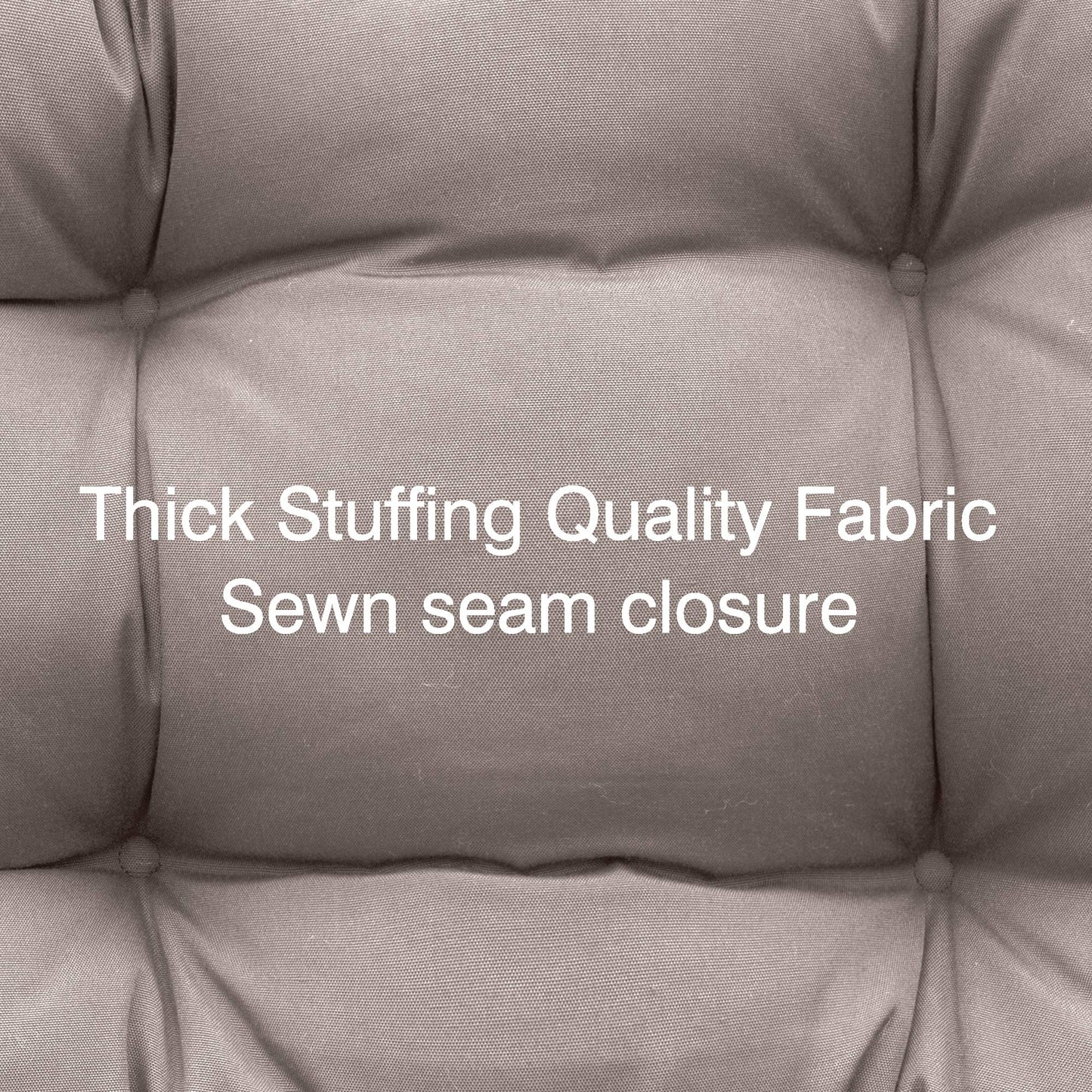 QILLOWAY Outdoor Chair Cushion for Patio Furniture, Waterproof Patio Cushions with Ties, Fade Resistant Replacement Pads for Outdoor Rocking Chairs,Tan,Grey