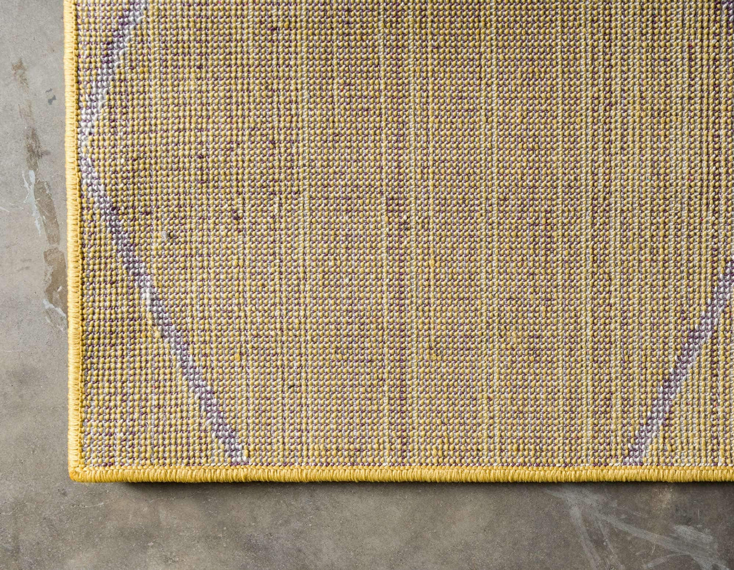 Unique Loom Trellis Frieze Collection Area Rug - Geometric (2' x 8' 8" Runner, Yellow/ Ivory)