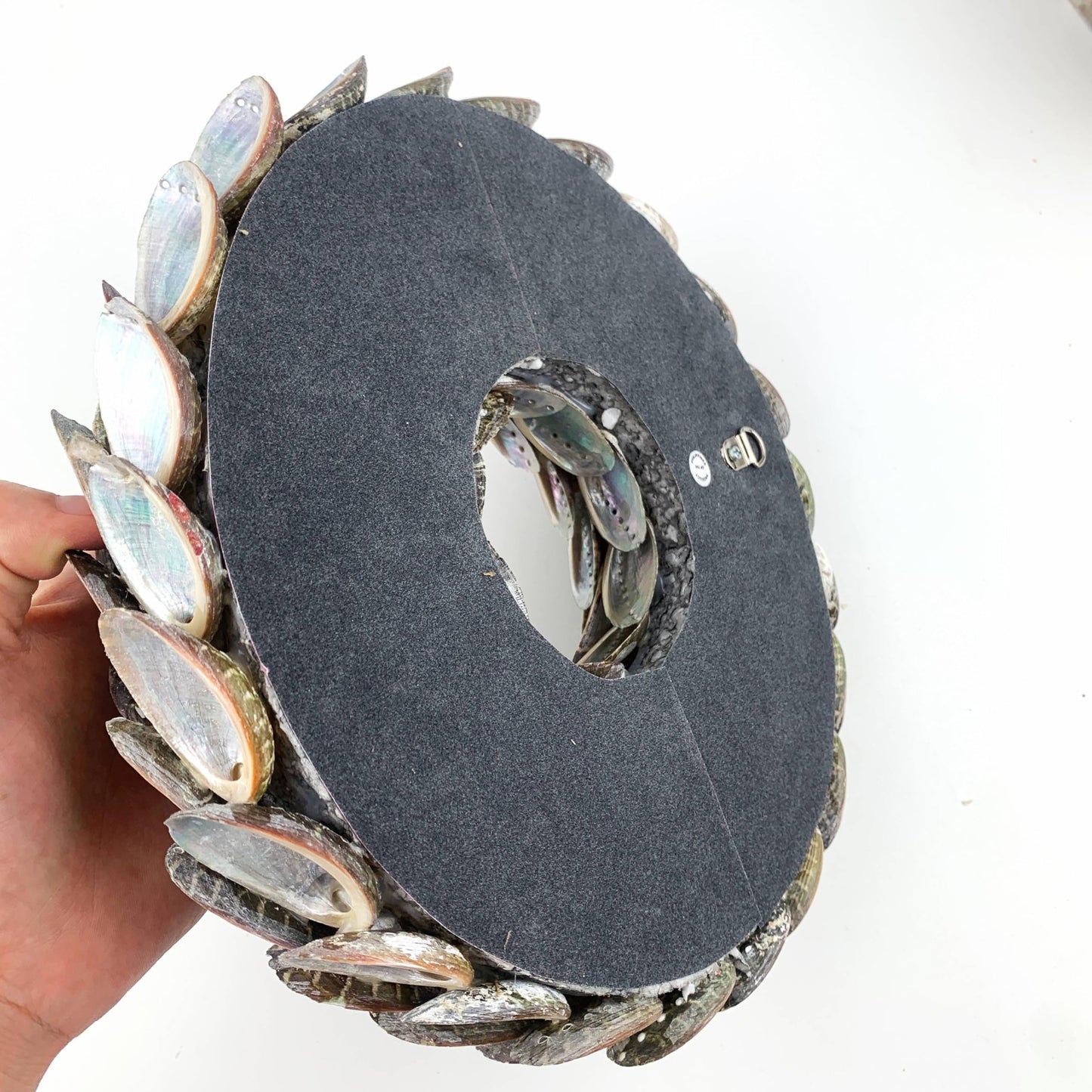 Heyiwell 10" Inch Abalone Shell Wreaths for Wedding Beach Home Wall Art Indoor Outdoor Front Door Decor