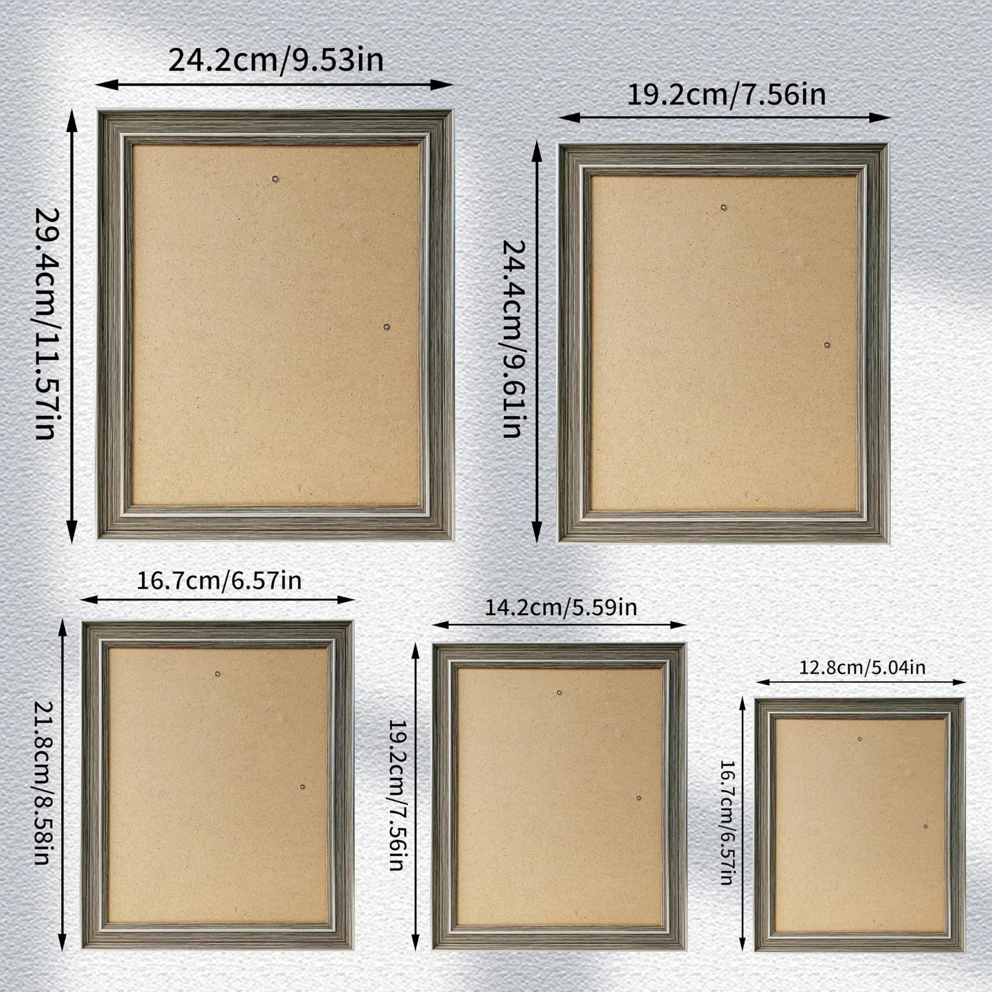 Modern Photo Frame for Wall & Desk, Decorative Picture Frame for Family Photos, Versatile Display Frame for Home and Office Décor(Brown Grain 3.5x5in)