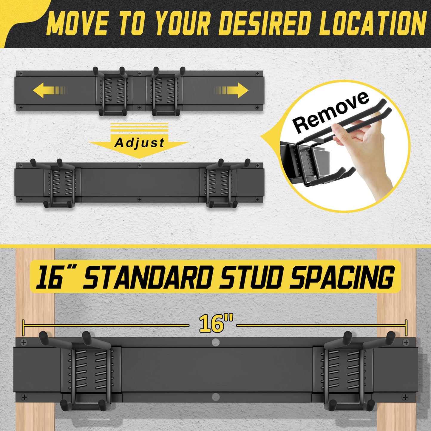 klasit Garage Wall Organizer,15Pack Carries 675 lbs,Garden Tool Organizer 48in With Large Storage Space,Easy Assembly, Sturdy Design,for Efficient Tool Storage Garage Organization