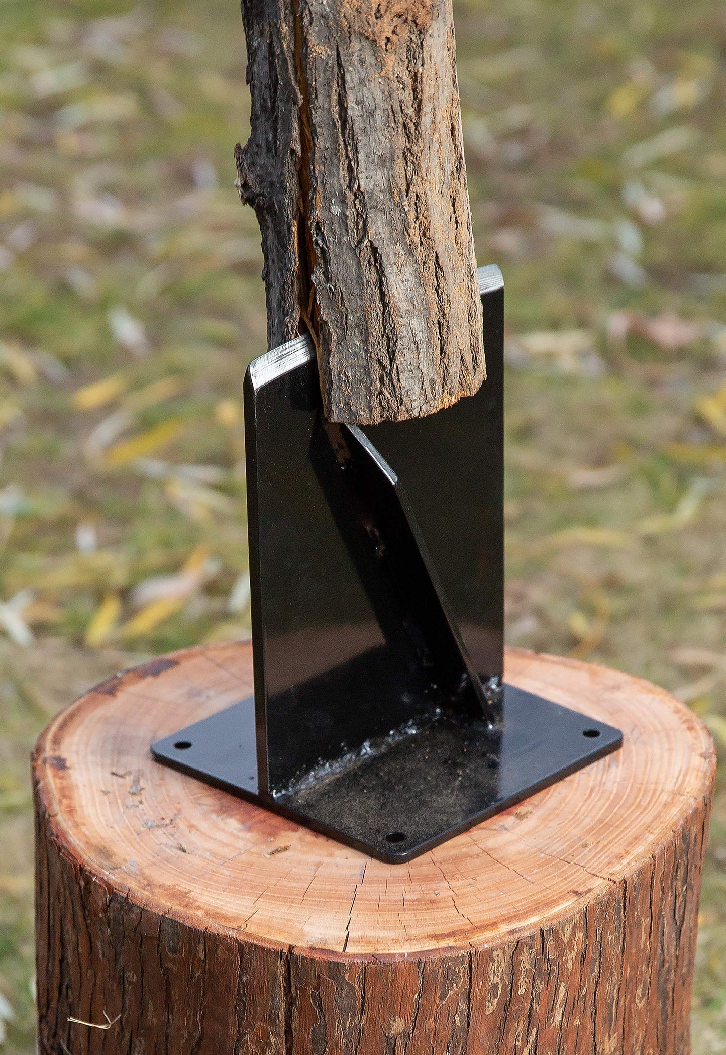 HANDYGO Wood Kindling Splitter - High Strength Structural Steel Firewood Splitter, Wood Splitter Wedge, for Small Wood Stove and Fireplace Manual Log Splitter, Black