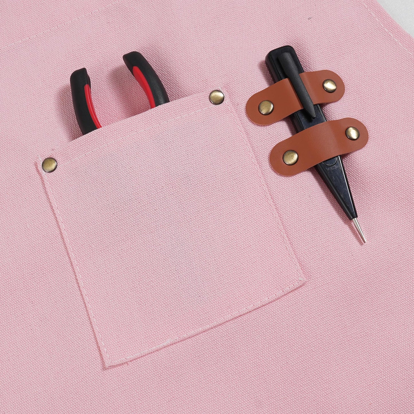 ARBINSON Chef Aprons for Men Canvas Apron with Large Pockets and Adjustable Neck Strap for Cooking, BBQ, Gardening (Pink)
