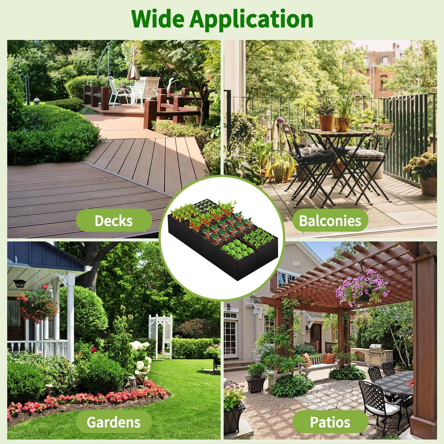 Fabric Raised Garden Bed, 6 x3 x1 FT Large Garden Grow Bags Rectangle Breathable Planting Containers with 4 Grids Reusable Heavy Pot Garden Tools for Vegetables Flowers Plants(128 Gallon Vol.)