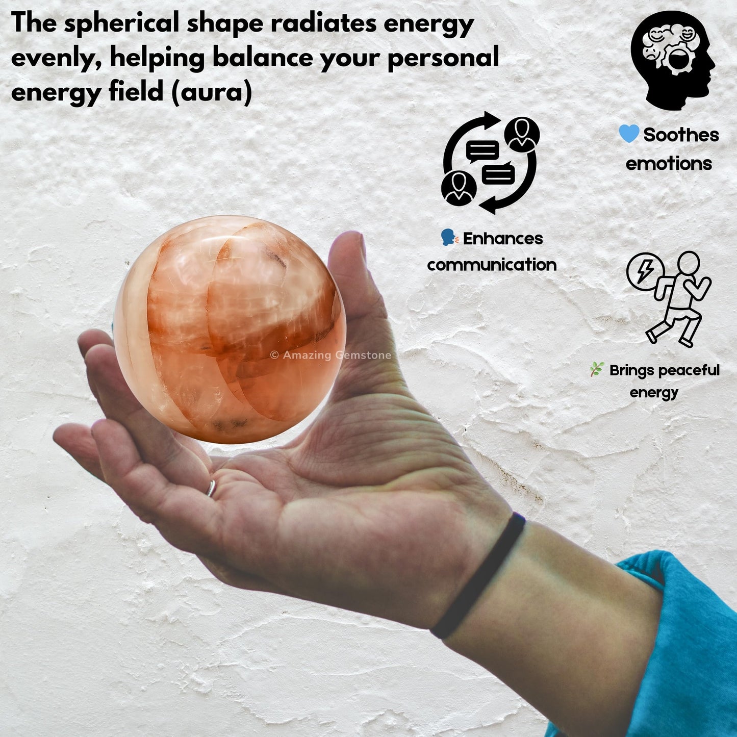 Amazing Gemstone Red Hematoid Quartz Crystal Ball with Stand - 2 Inches Crystal Sphere Meditation Balls for Witchcraft and Decorative Balls