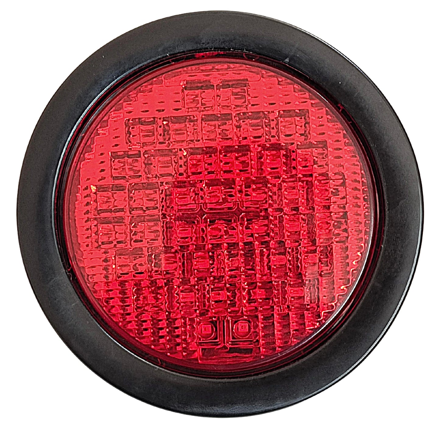 All Star Truck Parts 4in Round Red LED Brake Lights, 40 Diodes, Waterproof, Model ASA440R2, 2pcs, Rubber Grommet, 12V