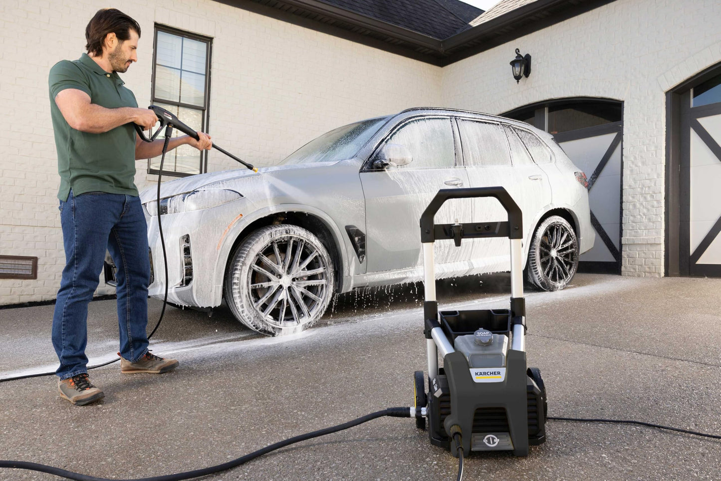 Kärcher Pressure Washer K1700B, CETA Certified, 3 Spray Nozzles, Detergent Tank, for Cars, Driveways, Siding, Patios, 1.2 max. GPM