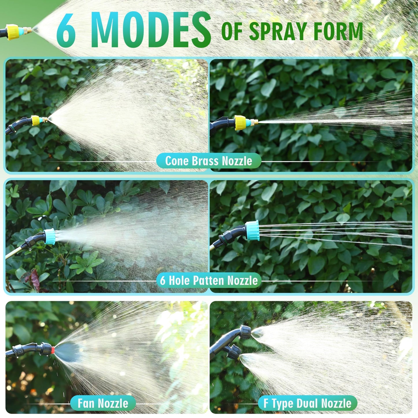 Battery Powered Sprayer 2 Gallon, 7.4V Powerful Electric Garden Sprayer, Rechargeable Weed Yard Lawn Sprayers with 4 Mist Nozzles, Retractable Wand, Adjustable Shoulder Strap