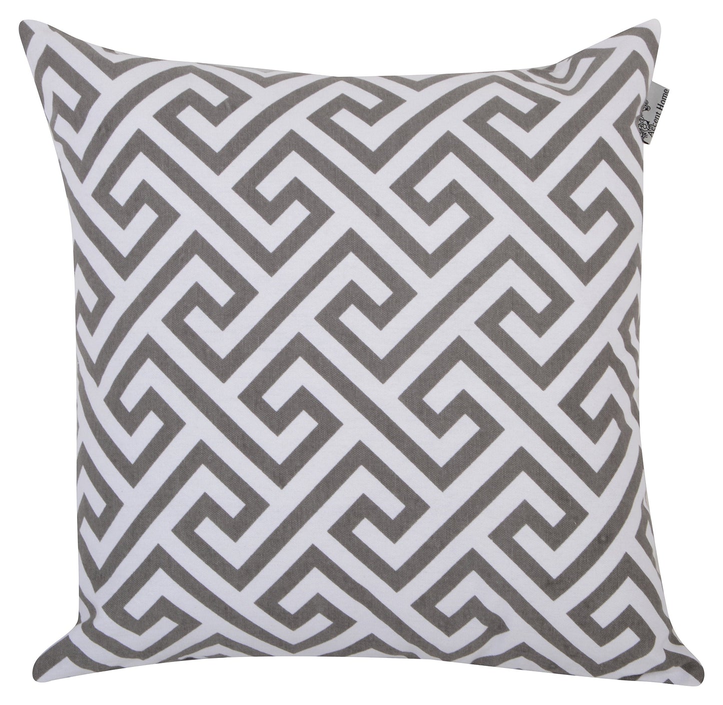 Accent Home Cotton Canvas Throw Cushion Cover Printed Both Side For Home Sofa Couch, Chair Back Seat,4pc pack 18x18" in Color Grey