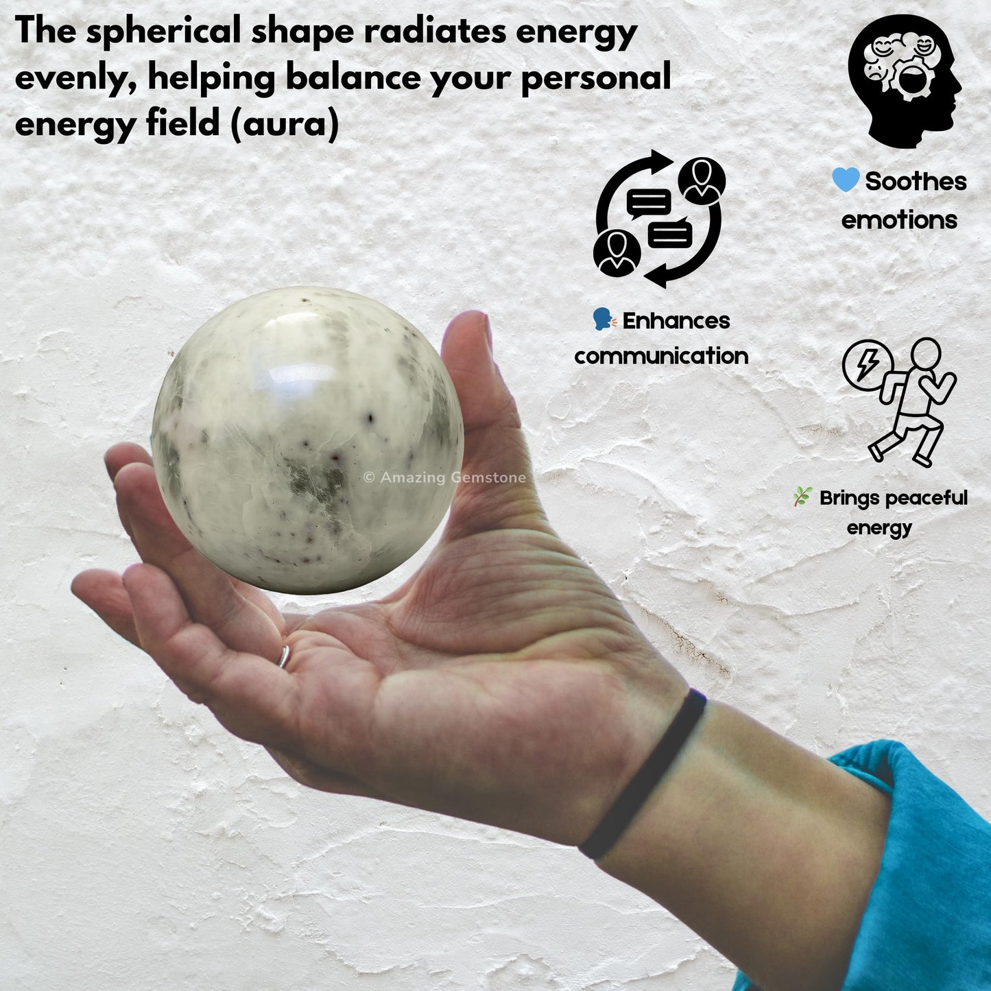Amazing Gemstone Hackmanite Crystal Ball with Stand - 2 Inches Crystal Sphere Meditation Balls for Witchcraft and Decorative Balls