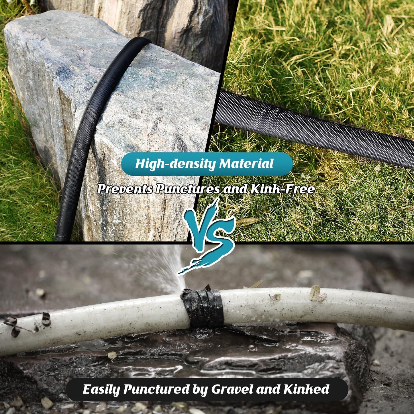 Itsonestep Garden Hose 100ft, 3/4" GHT Non-Expanding Water Hose Lightweight, Flexible Garden Hose with 10 Function Nozzle, Kink-Free, Sturdy, High-Pressure, Abrasion Resistant Hoses for Yard, Garden