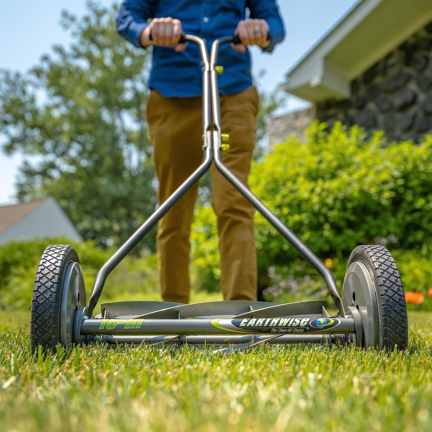 Earthwise 1715-16EW 16-Inch 7-Blade Push Reel Lawn Mower, Grey