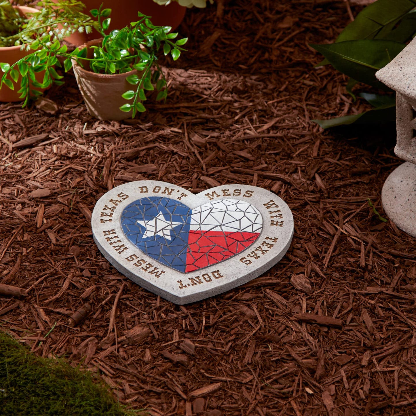 Zingz & Thingz Outdoor Garden Collection Colorful Stepping Stone, 10x10x0.75, Don't Mess with Texas