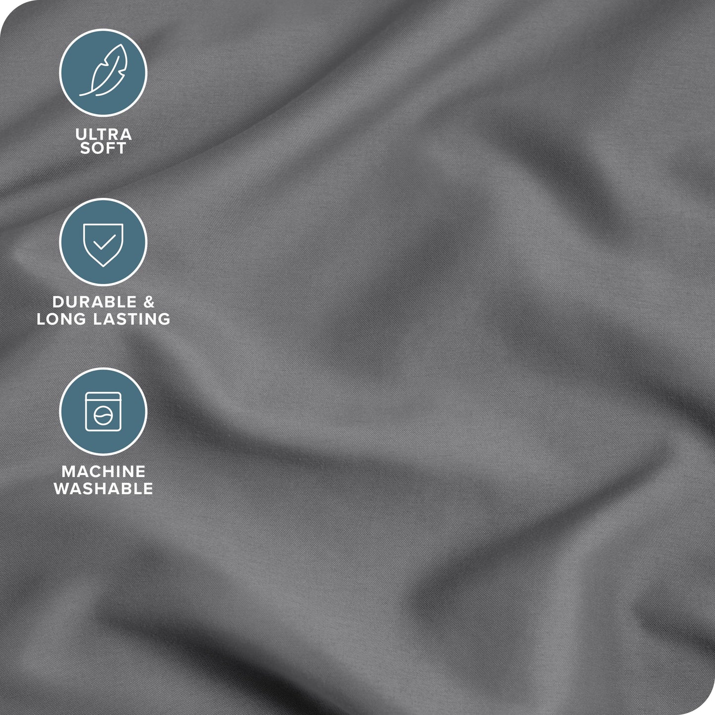 Bare Home Microfiber Pillow Cases - Standard/Queen Size Set of 2 Cooling Pillowcases Double Brushed Grey Pack Easy Care (Standard Pillowcase 2, Grey)