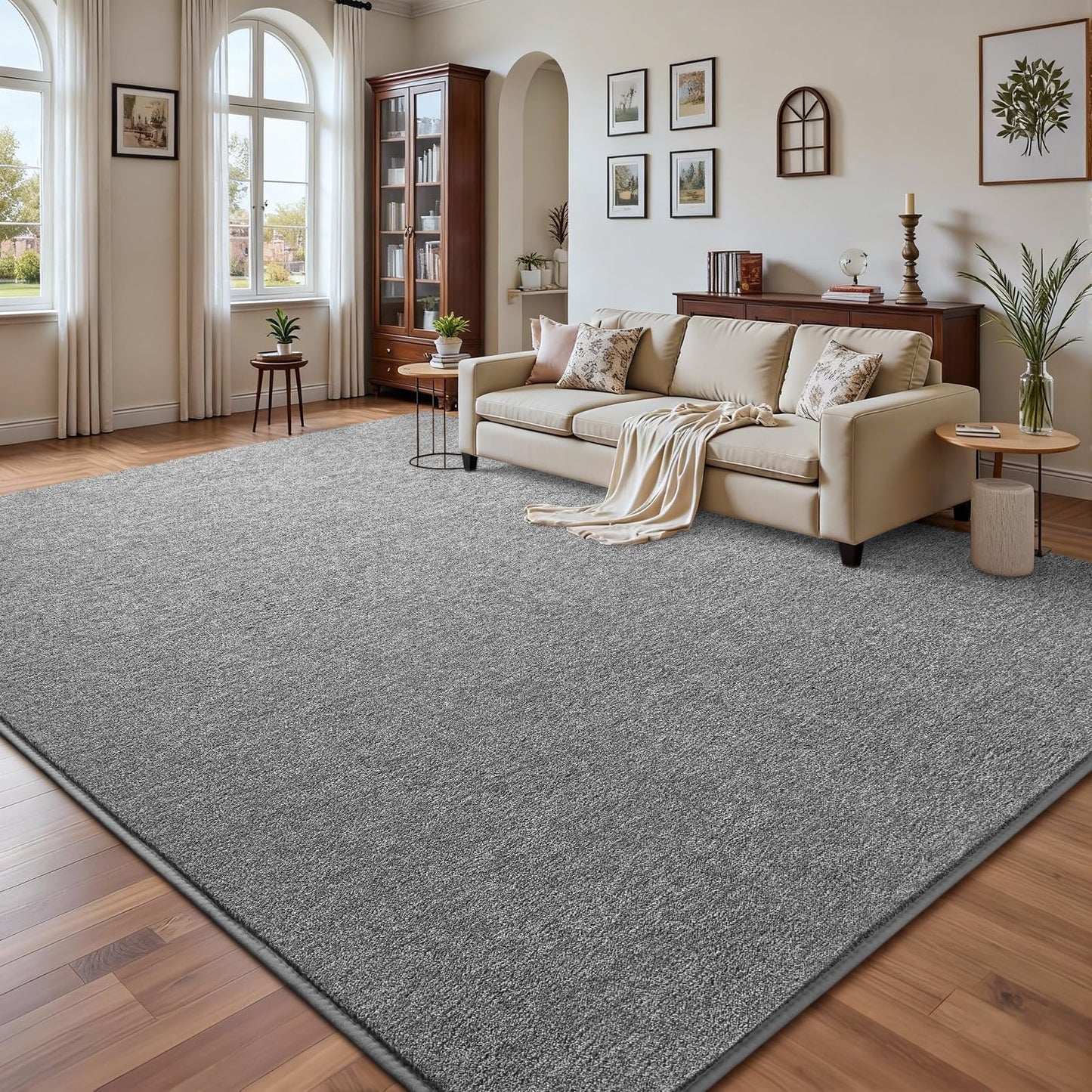 DweIke Rugs for Bedroom Living Room, 4x6 ft Grey Area Rug, Washable Memory Foam Indoor Carpet, Modern Non-Slip Ultra Soft Carpets for Kids Boys Girls Adults Nursery Dorm Home Decor