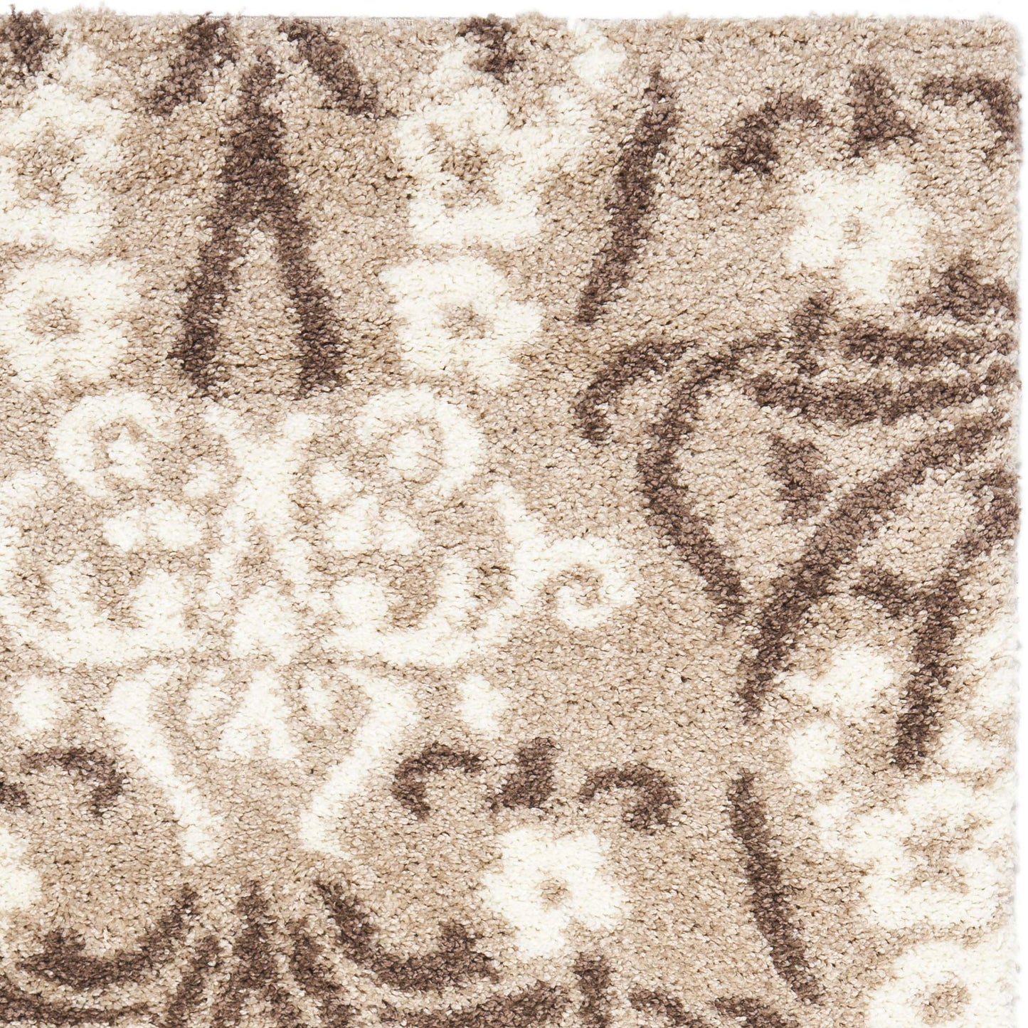 SAFAVIEH Florida Shag Collection Accent Rug - 3'3" x 5'3", Beige & Cream, Non-Shedding & Easy Care, 1.2-inch Thick Ideal for High Traffic Areas in Foyer, Living Room, Bedroom (SG457-1311)
