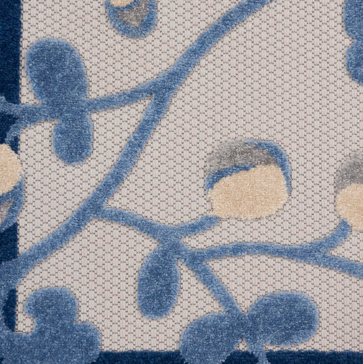 Nourison Home Aloha Blue Grey 7' x 10' Area Rug - Easy Clean, Non Shedding, Bed Room, Living Room, Dining Room, Kitchen (7' x 10')