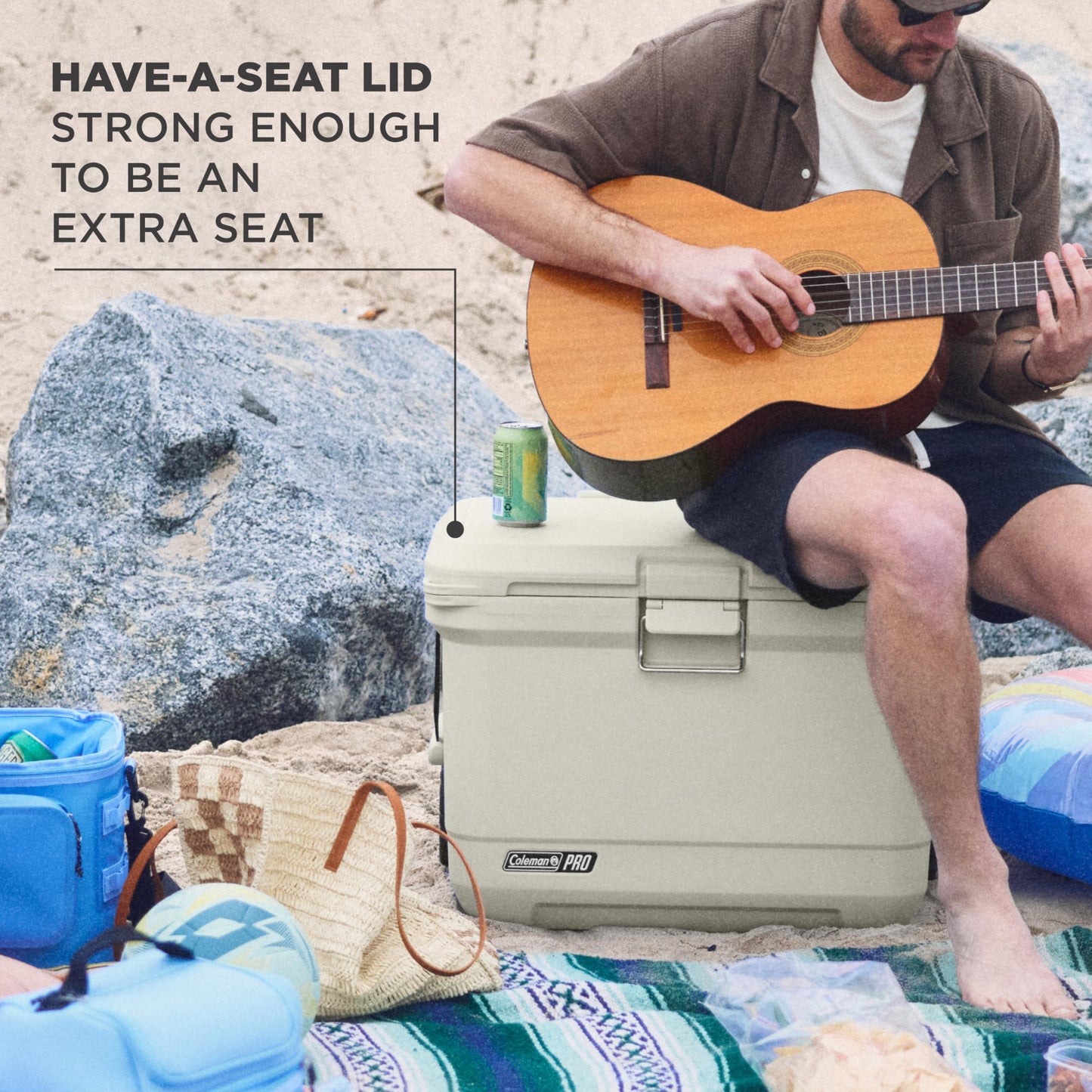 Coleman Pro Heavy-Duty 55qt Wheeled Ultra-Light Premium Hard Cooler, Extra-Thick Insulation Keeps Ice up to 5 Days, 92-Can Capacity, Heavy-Duty Wheels