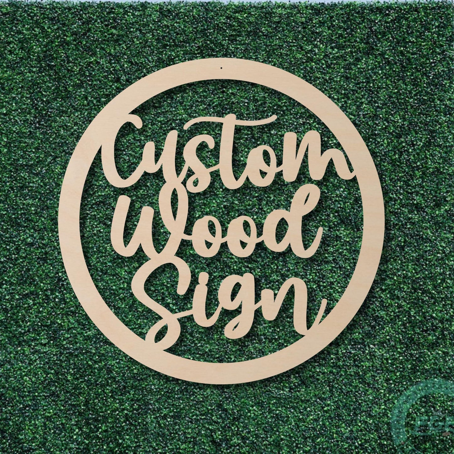 Professional Artwork Personalized Round Wood Sign, Laser Cut, Free Previews During Customization. Natural Wood Color, Sizes 12-36"