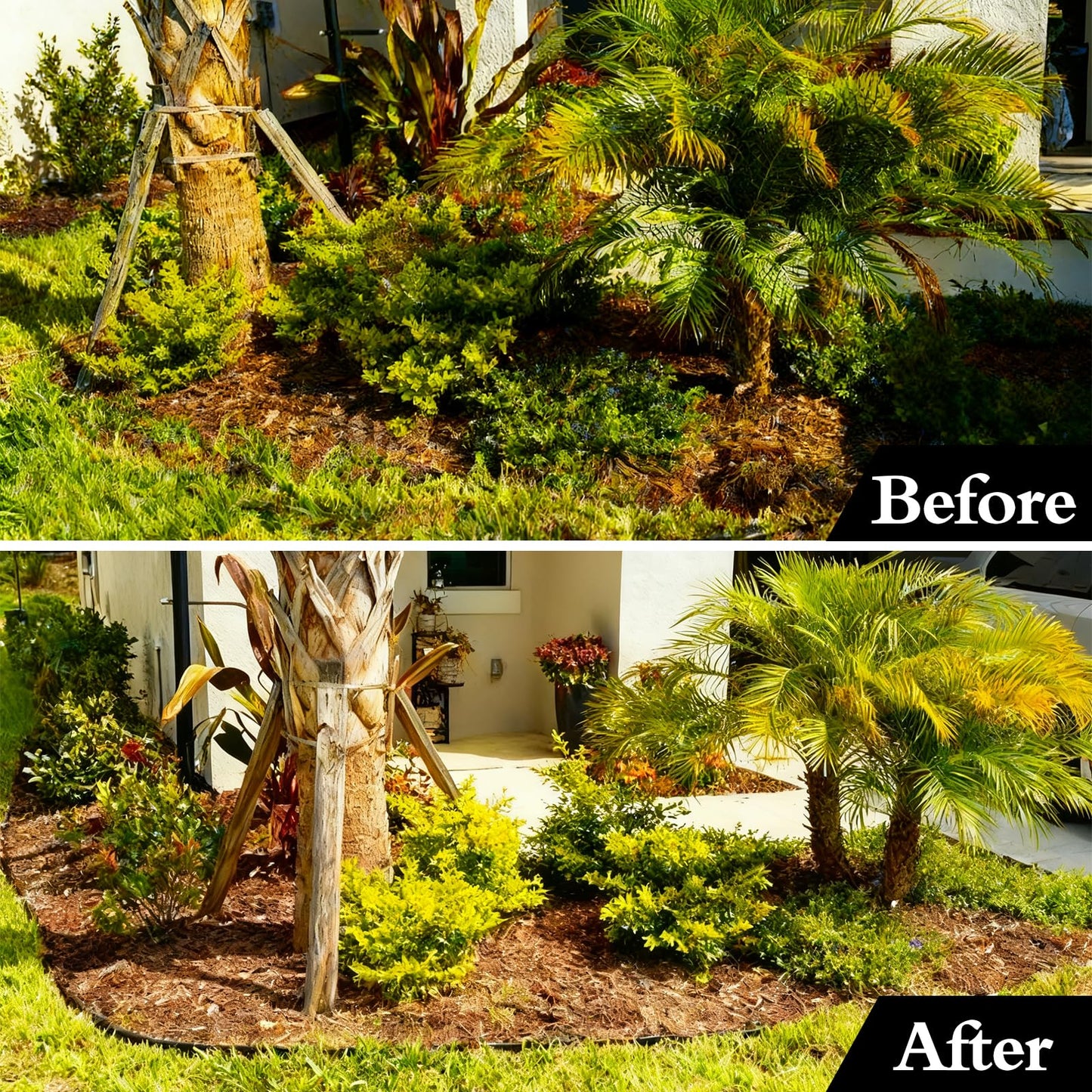 33FT Landscape Edging, 4 Inch Garden Edging Border with 50 Spikes, Flexible Lawn Edging for Landscape, Garden, Flower Beds, Lawn, Yard, Pathway, Paver Edge-Black