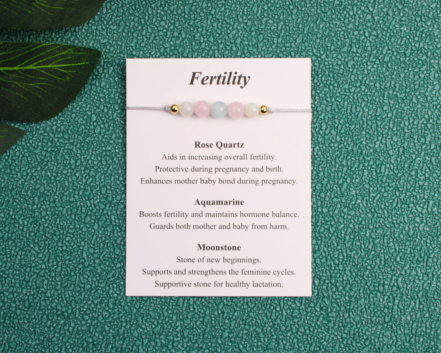 YesOKJewels Fertility Support Beaded Bracelets for Women, New Mom to Be Gifts, Mama Pregnancy IVF Protection Gifts, Healing Moonstone Rose Quartz Beads Bracelets for Mothers Day Christmas