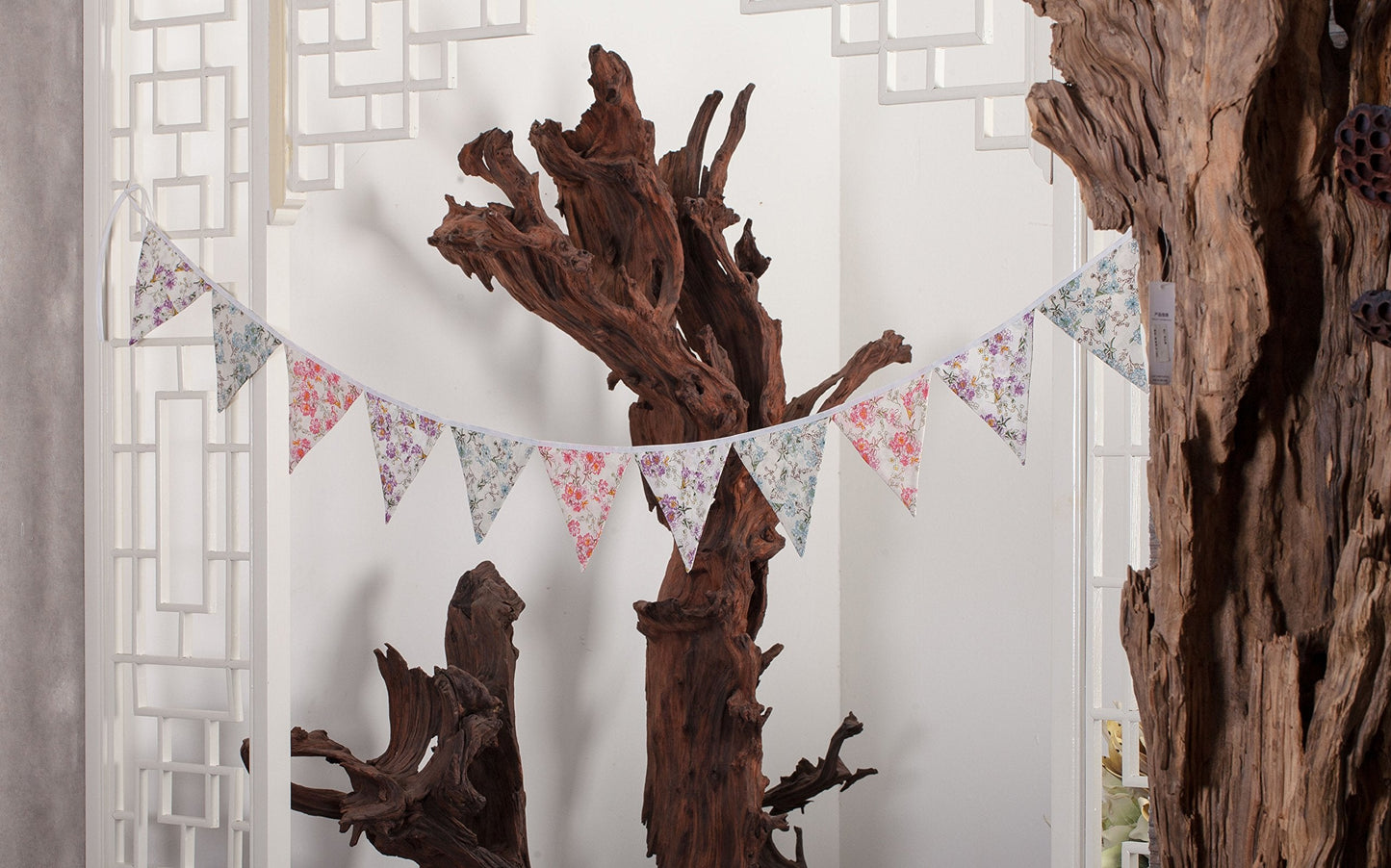 LOVENJOY Pastel Pennant Banner Triangle Spring Floral Fabric Bunting Shabby Chic Tea Party Flag Garland