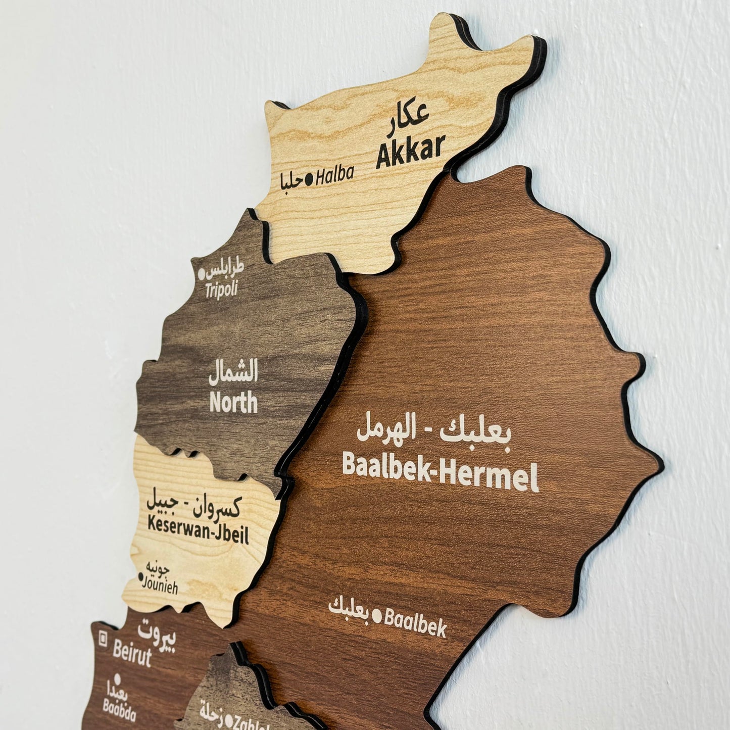 3D Lebanon Wooden Country Map Wall Art, Wooden Wall Art of Lebanon, Traveler Wall Decor with Pins, Ideal for Home, Office, Housewarming Gift for Lebanese (35.4" x 29.1"| 90 x 74 cm)