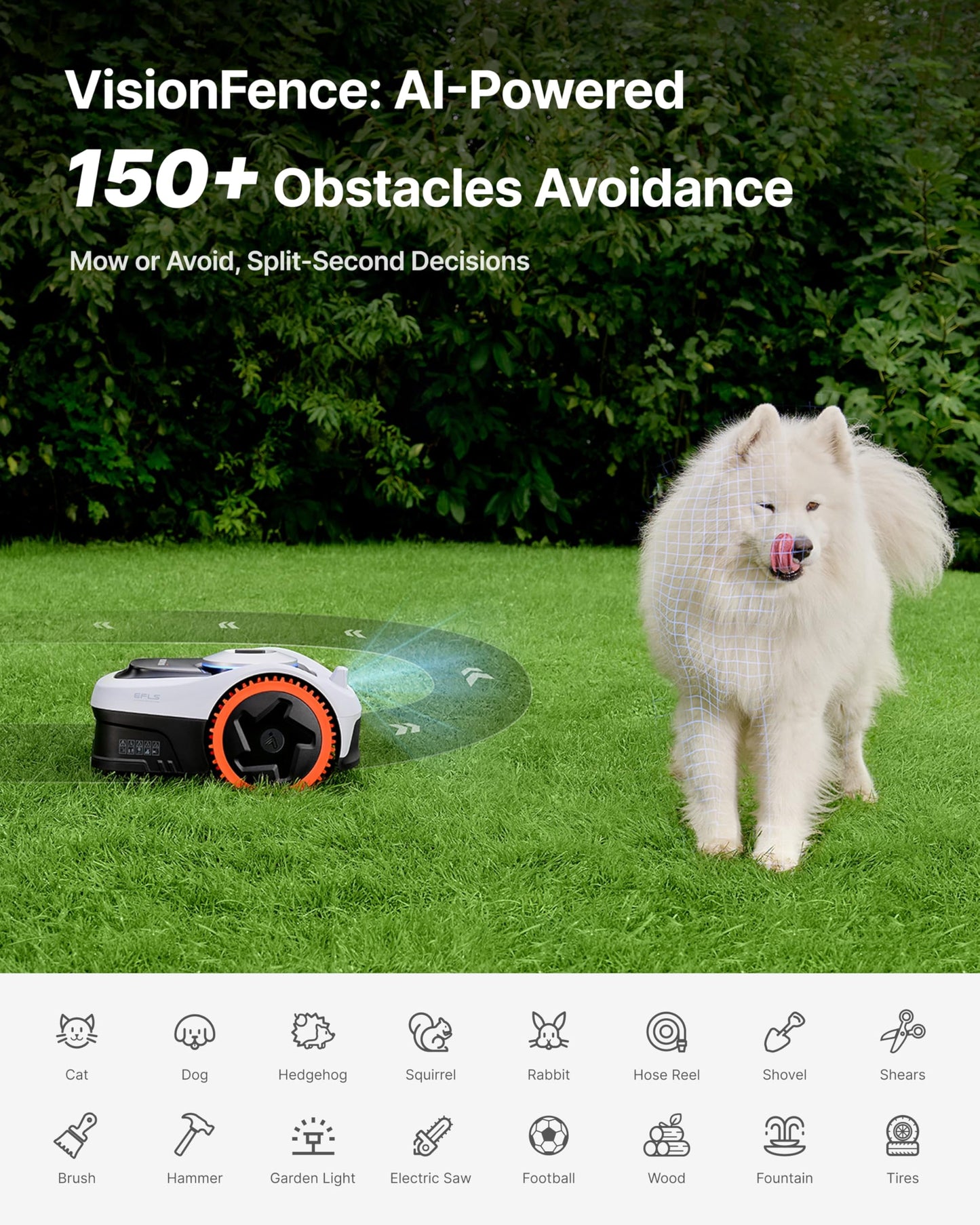 Segway Navimow i206 AWD Robot Lawn Mower (New i105N), Wire-Free Robotic Mower, All-Wheel Drive for 45% Slopes, Auto Mapping, NRTK + Vision, 2–3.6 in Cutting Height, Covers 0.15 Acre