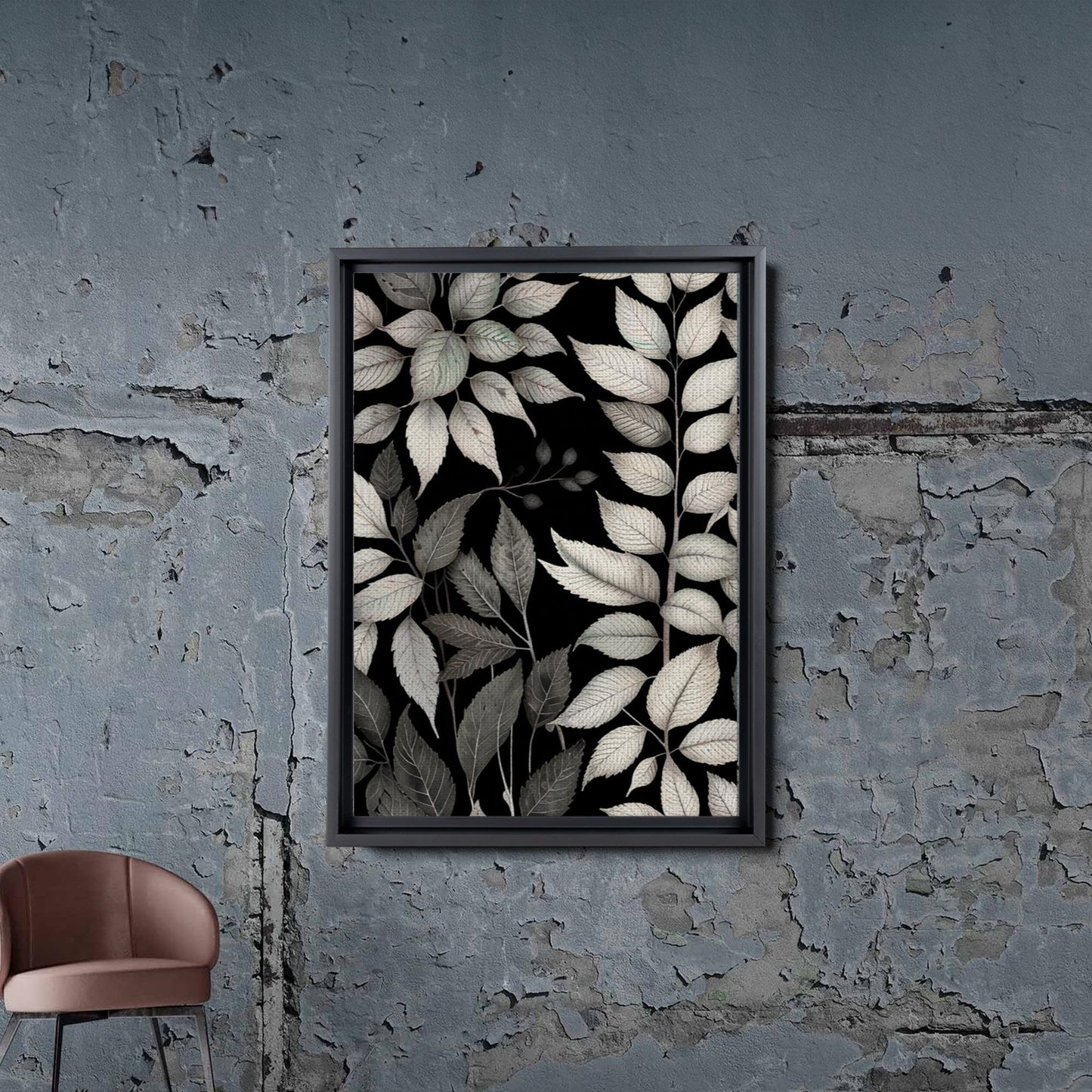 Canvas Print Scandinavian Folk Art Black and Beige Abstract Botanical Wall Art for Scandinavian Home Decor Decor Canvas, Wall