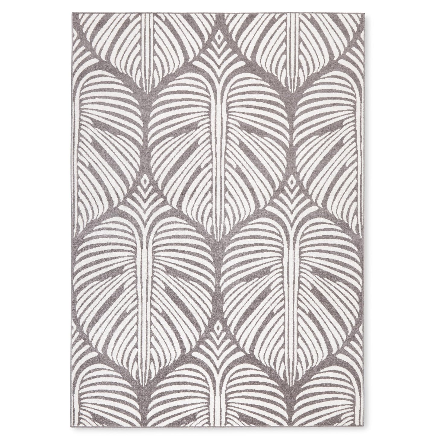Tommy Bahama Lanai Palm Leaves Indoor Outdoor Area Rug, Leaf Tropical Design, UV Fade Resistant, Dark Grey/Ivory, 3'11"x5'2"