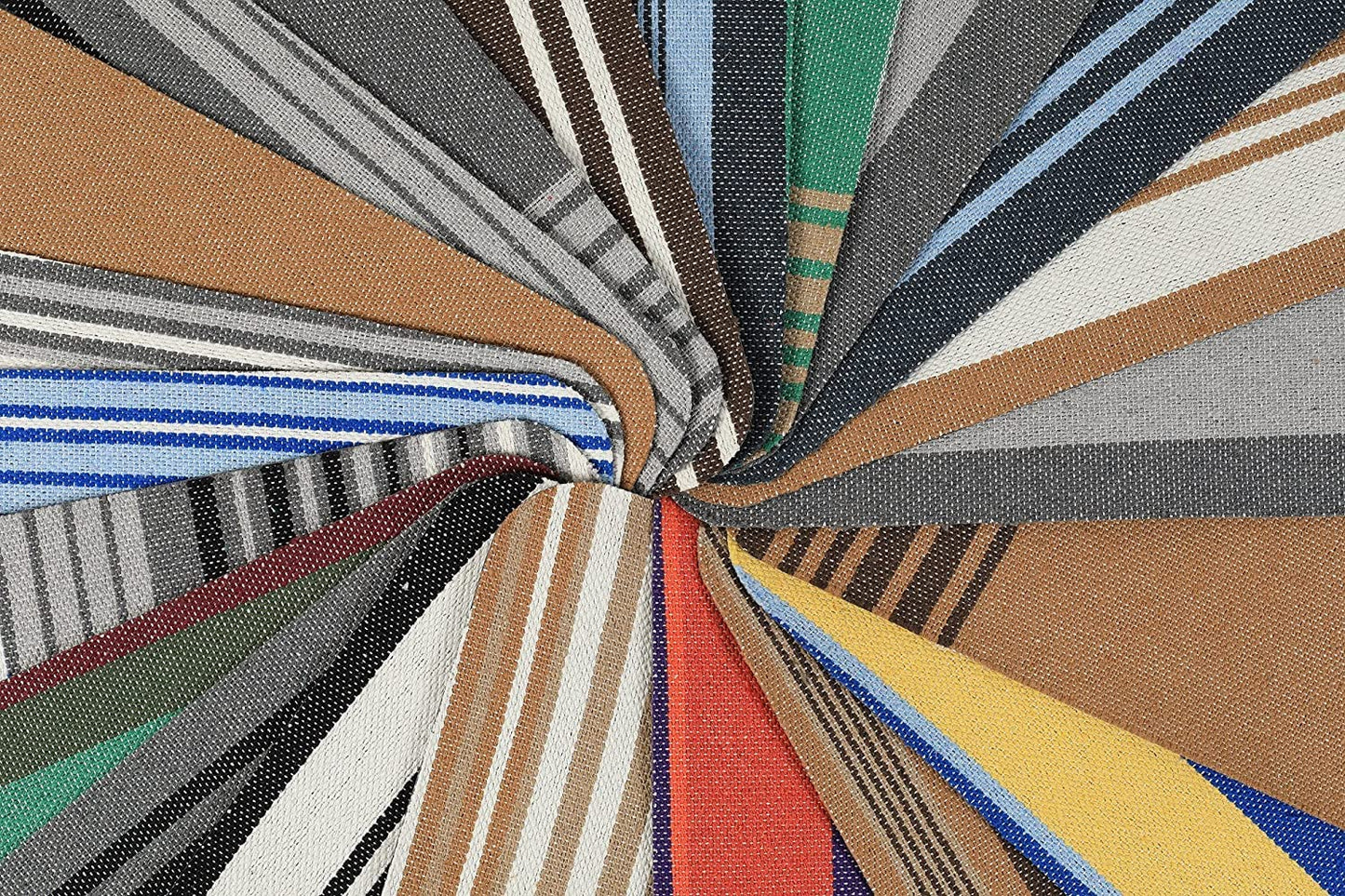 AlgoMat Artisanal Traditional Mexican Striped Doormat, Accent Area Door Mat or Entryway Rug, Made of 100% Recycled Cotton Top, PVC Bottom, Durable, Machine Washable, 34" x 24" (Brown Stripe)