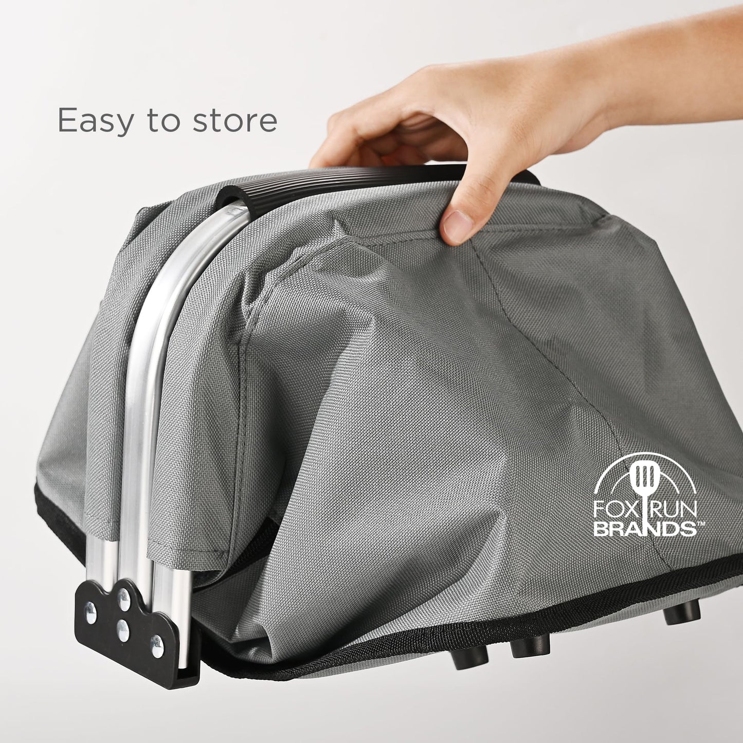 Fox Run Collapsible Shopping Basket with Handle, 17" x 10" x 9" Harvest and Picnic Basket