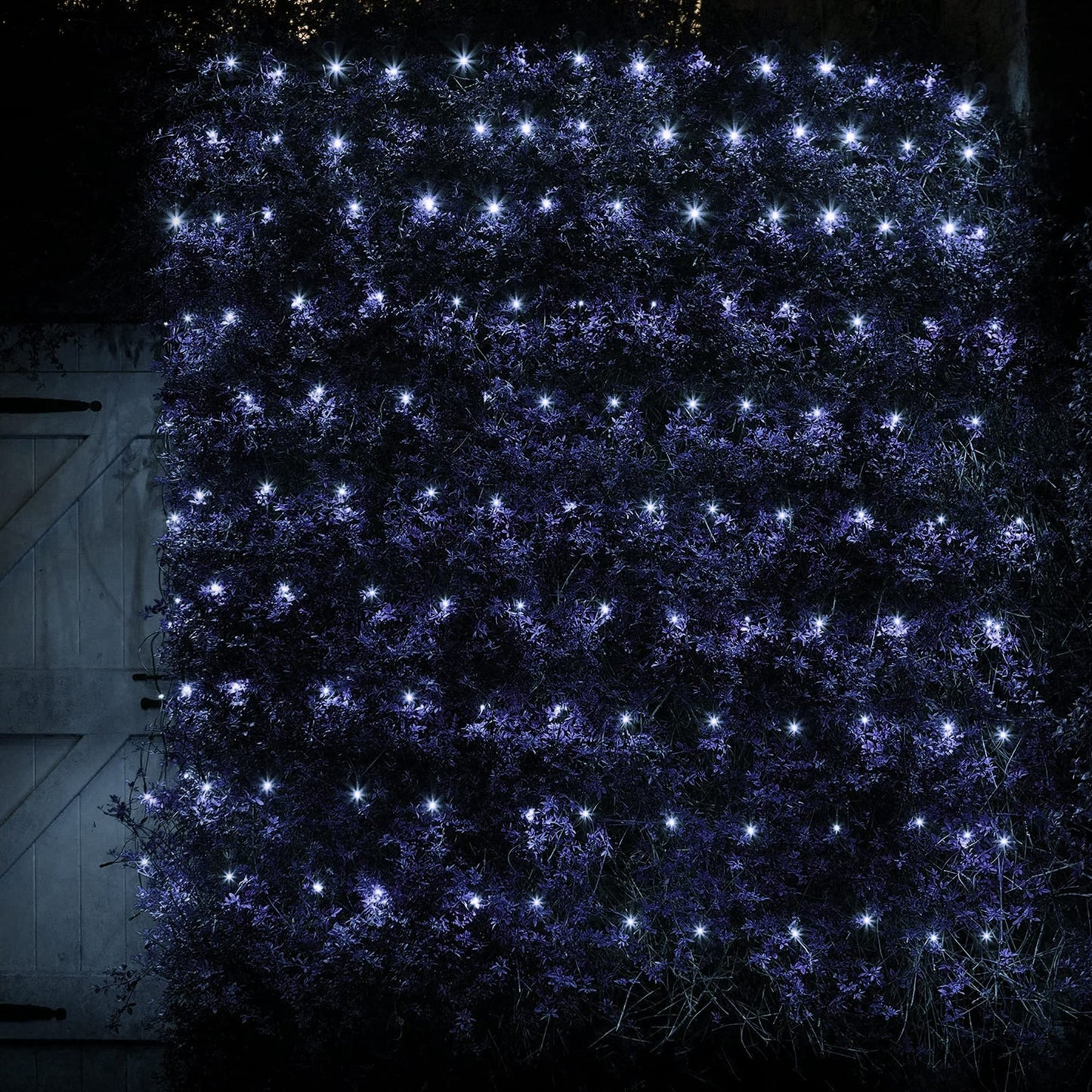Dazzle Bright Christmas 360 LED Net Lights, 12FT x 5 FT Connectable Waterproof String Lights Clear Wire with 8 Modes, Christmas Decorations for Indoor Outdoor Xmas Party Yard Garden Decor (White)
