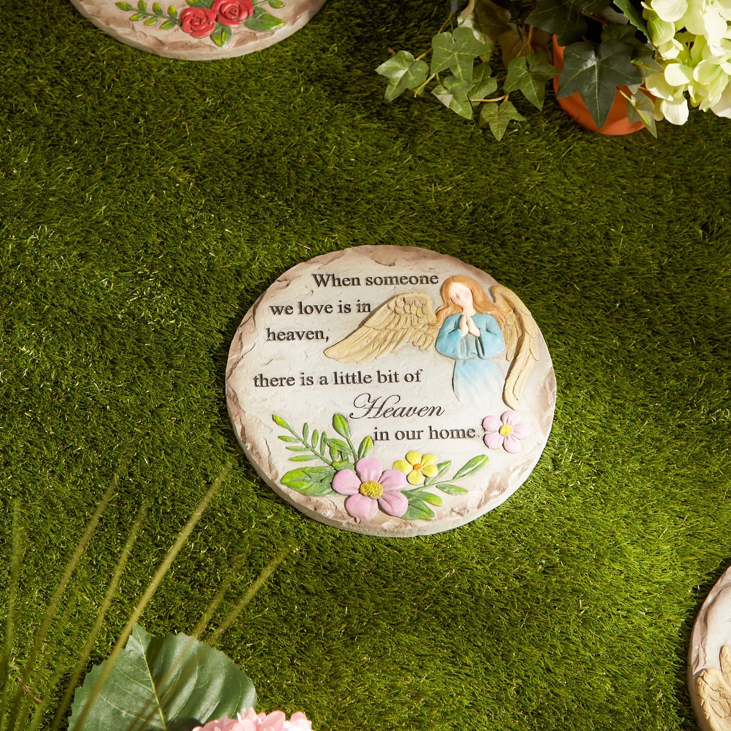 DII Memorial Stepping Stone Collection, Cement, Someone in Heaven, 9.75 Diameter