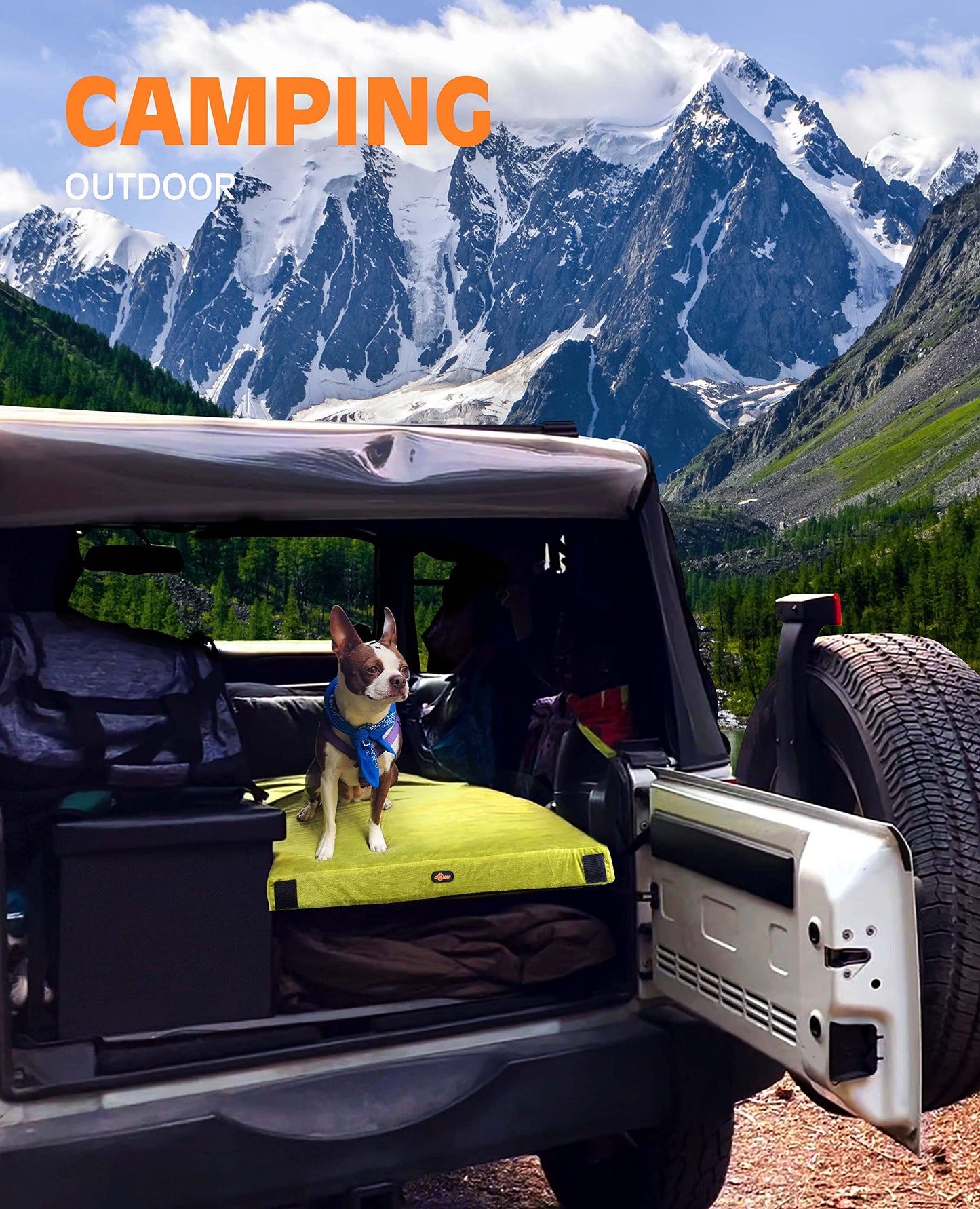 GAIALOOP 3 Inch Memory Foam Camping Mattress, Dual Layer Thick Sleeping Camp Pad for Car Tent Cot, Roll-Up Portable Glamping Floor Bed for Guests Sleepover[Cot: 72 * 24 * 3"]