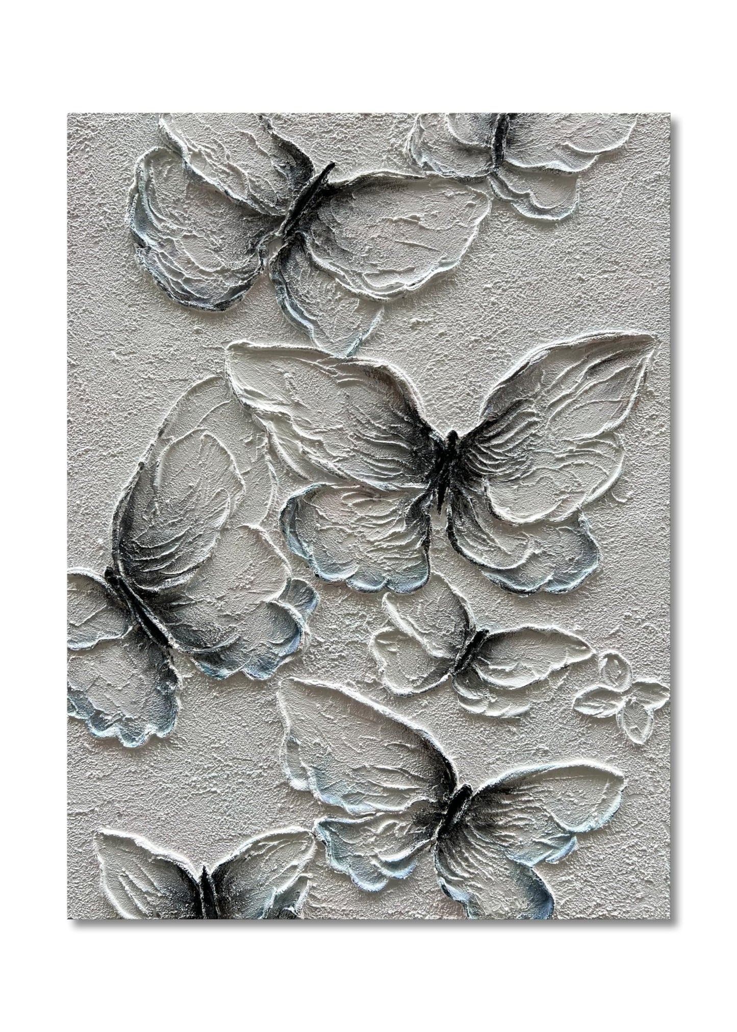 NANKAI Art Hand-Painted Thick Texture Abstract Oil Painting Flying Butterfly Oil Painting 40x28 Inch Home Wall Decoration Art