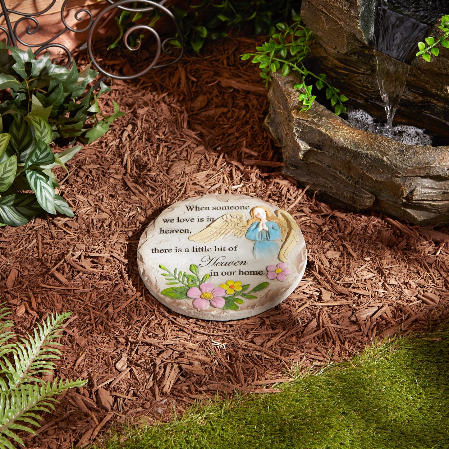 DII Memorial Stepping Stone Collection, Cement, Someone in Heaven, 9.75 Diameter