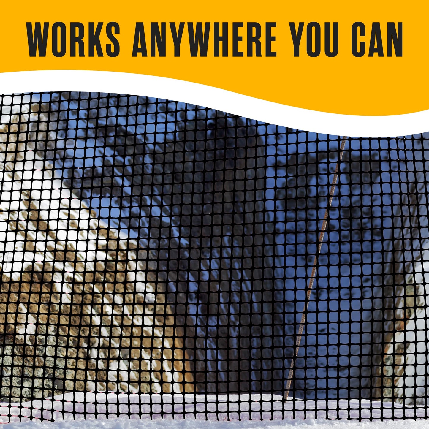 Houseables Plastic Fence, Plastic Mesh Fence, Mesh Fencing, Deer Netting, Cat Netting, Temporary, Balcony, Pets, Garden, Chicken, Poultry, Dogs, Construction, Yard, Protection, Black, 4 x 50 Feet Roll