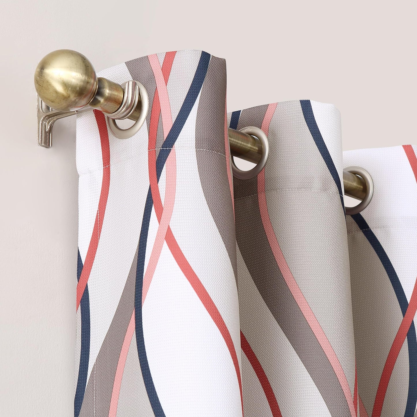 No. 918 Intersect 2-Pack Ogee Print Semi-Sheer Grommet Curtain Panel Pair