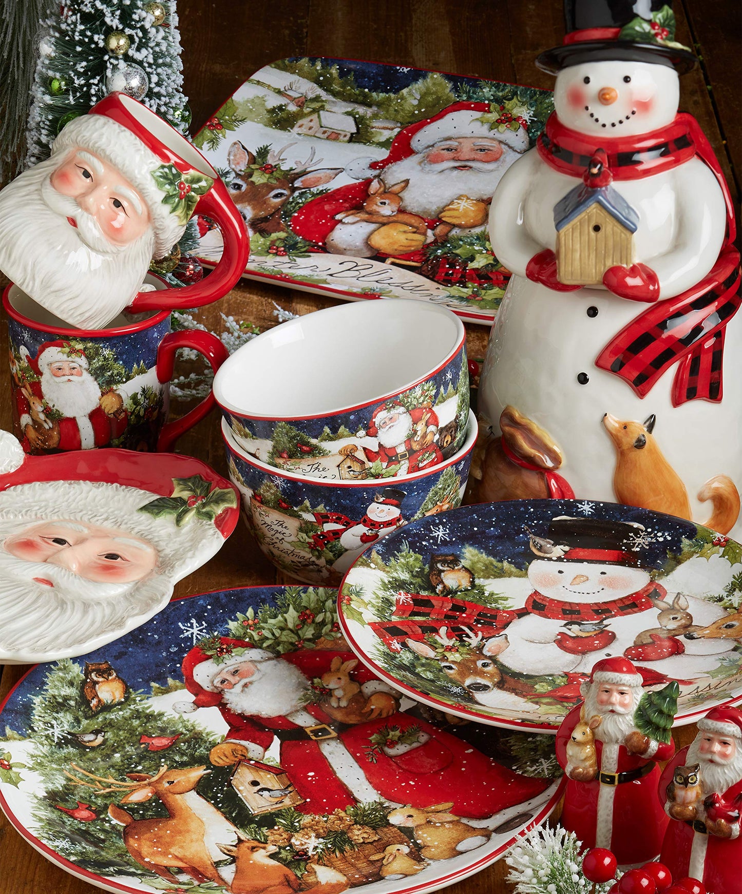 Magic of Christmas Snowman 16-Piece Holiday Dinnerware Set – Service for 4 – Cheerful Winter Plates, Mugs & Bowls for Family Meals, Holiday Gatherings & Festive Table Settings