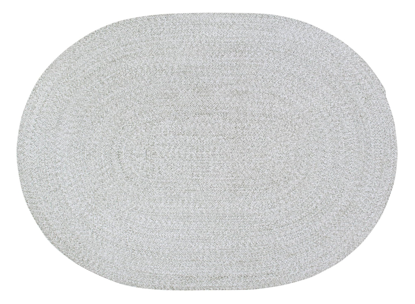 Super Area Rugs 3X5 Farmhouse Braided Rug Cotton Kitchen Reversible Carpet, Gray & White, 3' X 5' Oval
