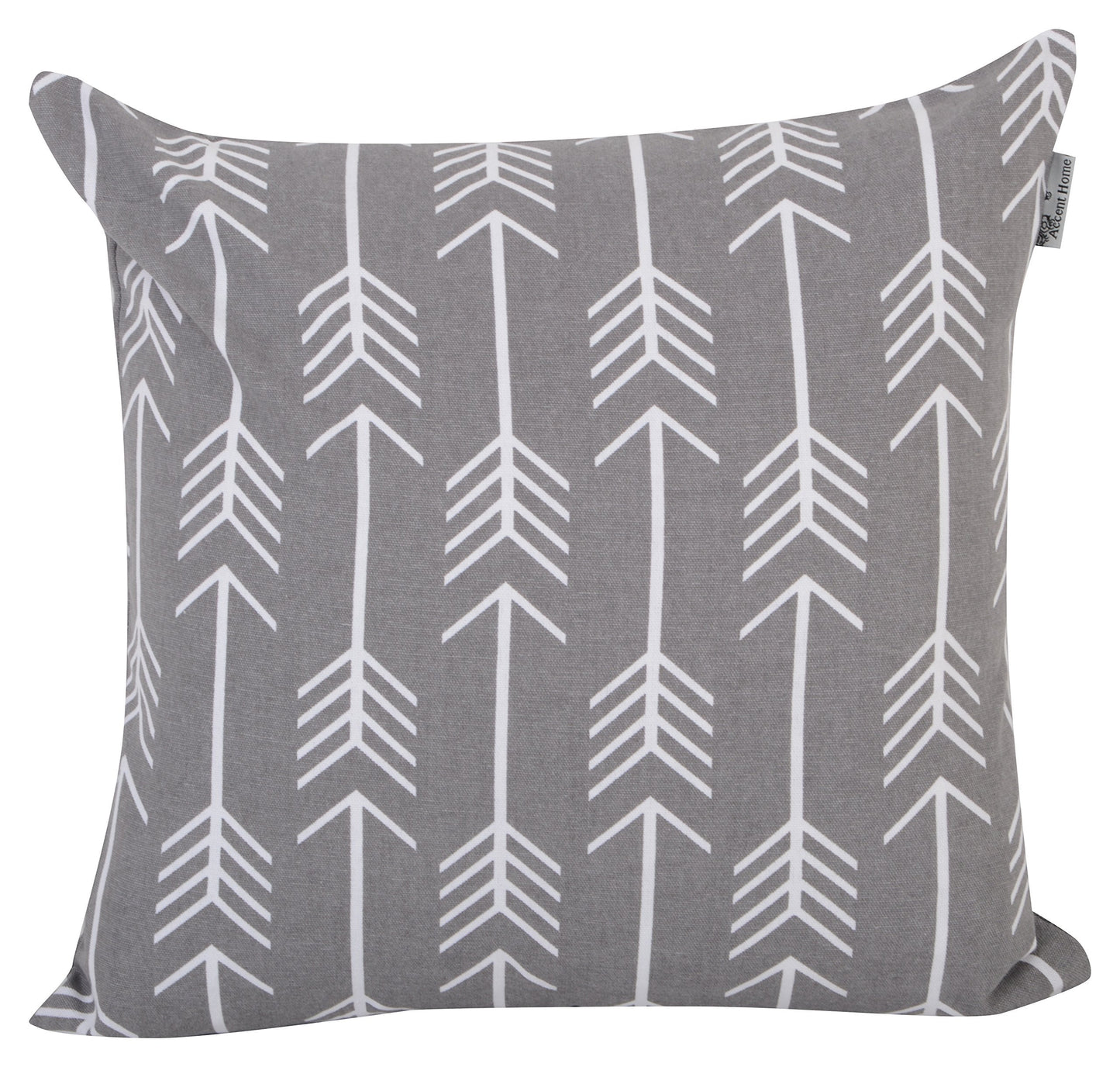 Accent Home Cotton Canvas Throw Cushion Cover Printed Both Side For Home Sofa Couch, Chair Back Seat,4pc pack 18x18" in Color Grey