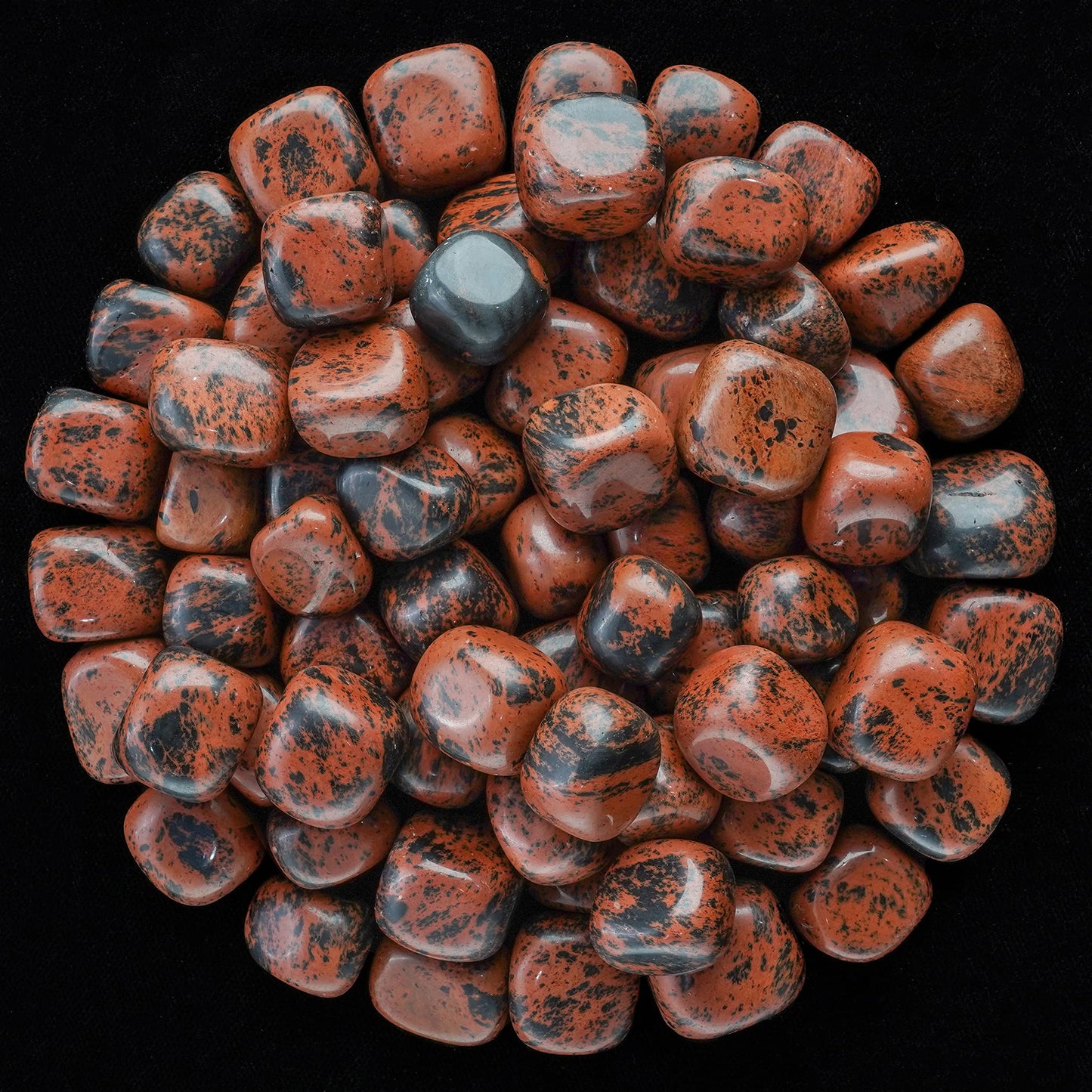 Crocon 1LB Mahogany Obsidian Tumbled Stones and Crystals Bulk 2000+ Carats Natural Crystal Kit for Reiki Healing Crystal Polished, Tumble Stones, Chakra Balancing, Gift, Home Decor Size : 20-25 mm