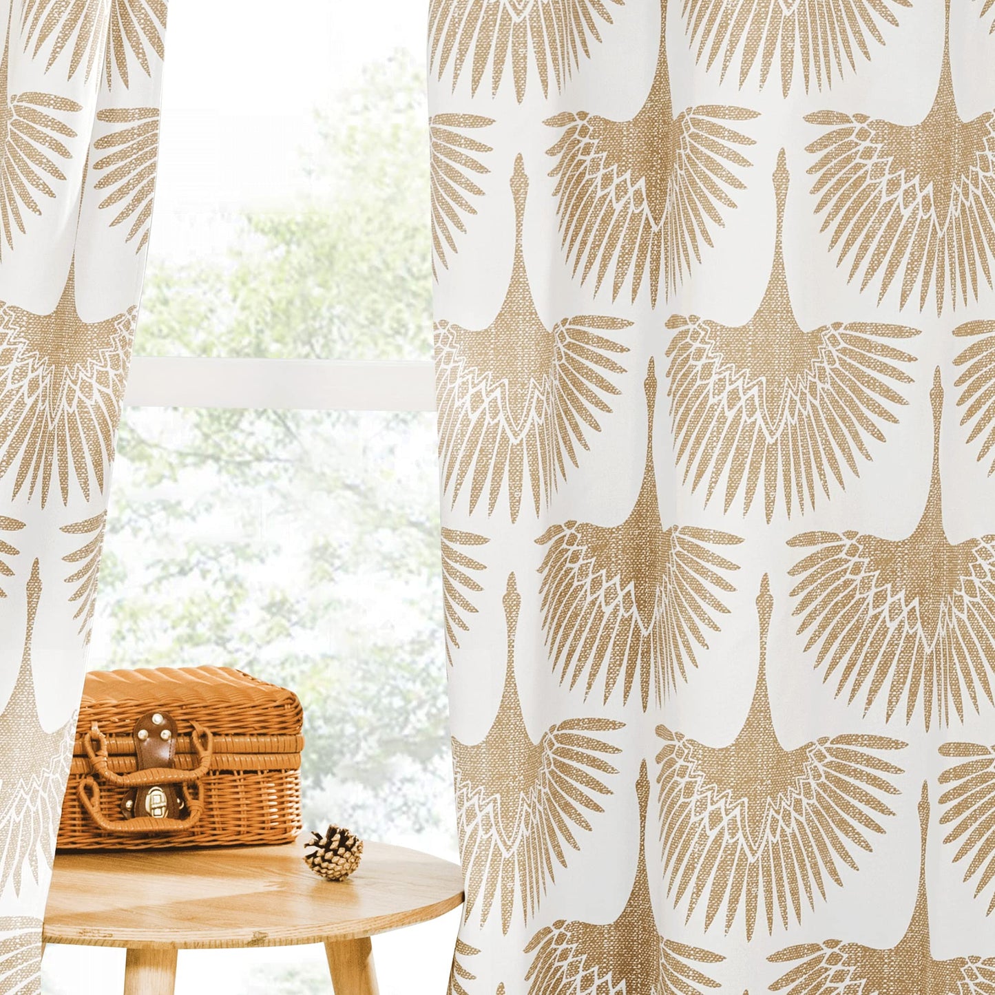 KGORGE Geometric Pattern Blackout Curtains - Thermal Insulated Room Darkening Curtains for Living Room Dining Bedroom Window Treatment Panels Home Decor, 52 inches Wide x 108 inches Long, Taupe, 2 Pcs