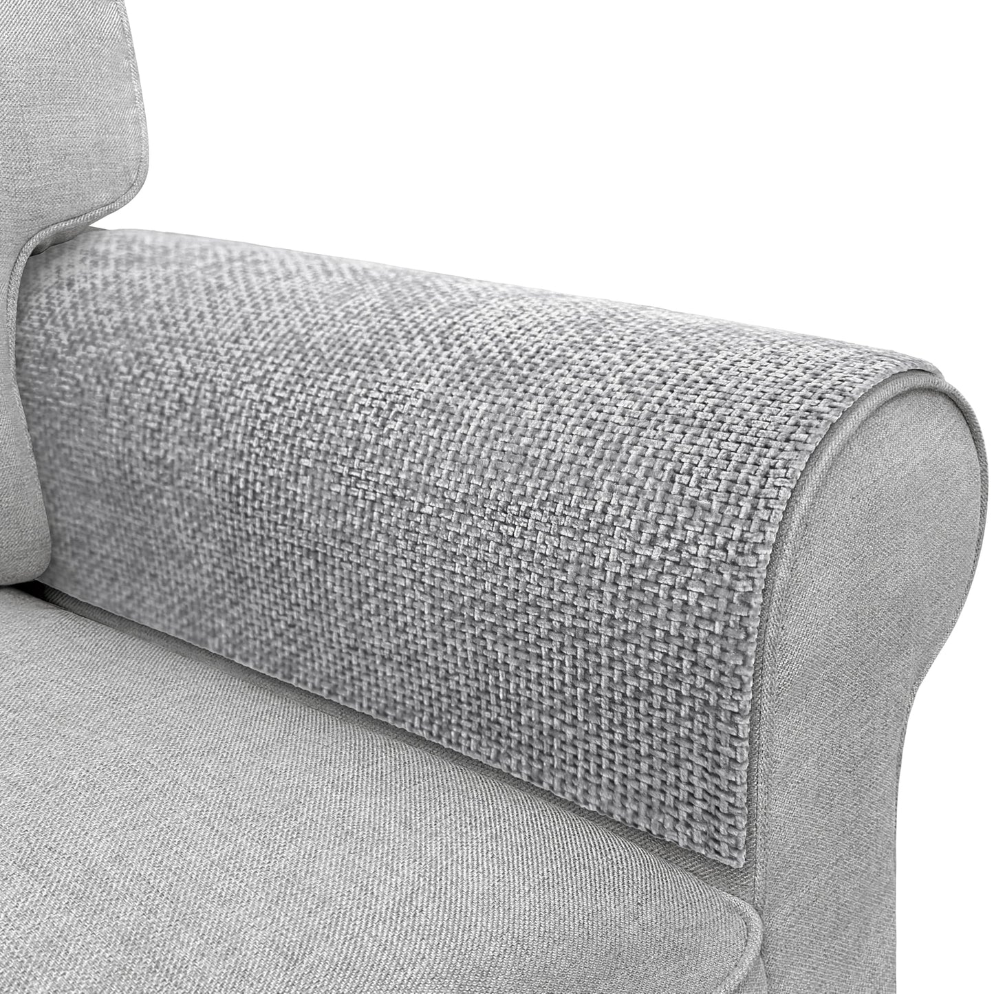 Couch Arm Covers, Sofa Arm Covers, Waterproof Armrest Cover for Sofa, Armchair, Loveseat, Non-Slip Recliner Arm Cover, Headrest Cover, Arm Chair Covers Set of 2 (Light Gray, 24"×20")